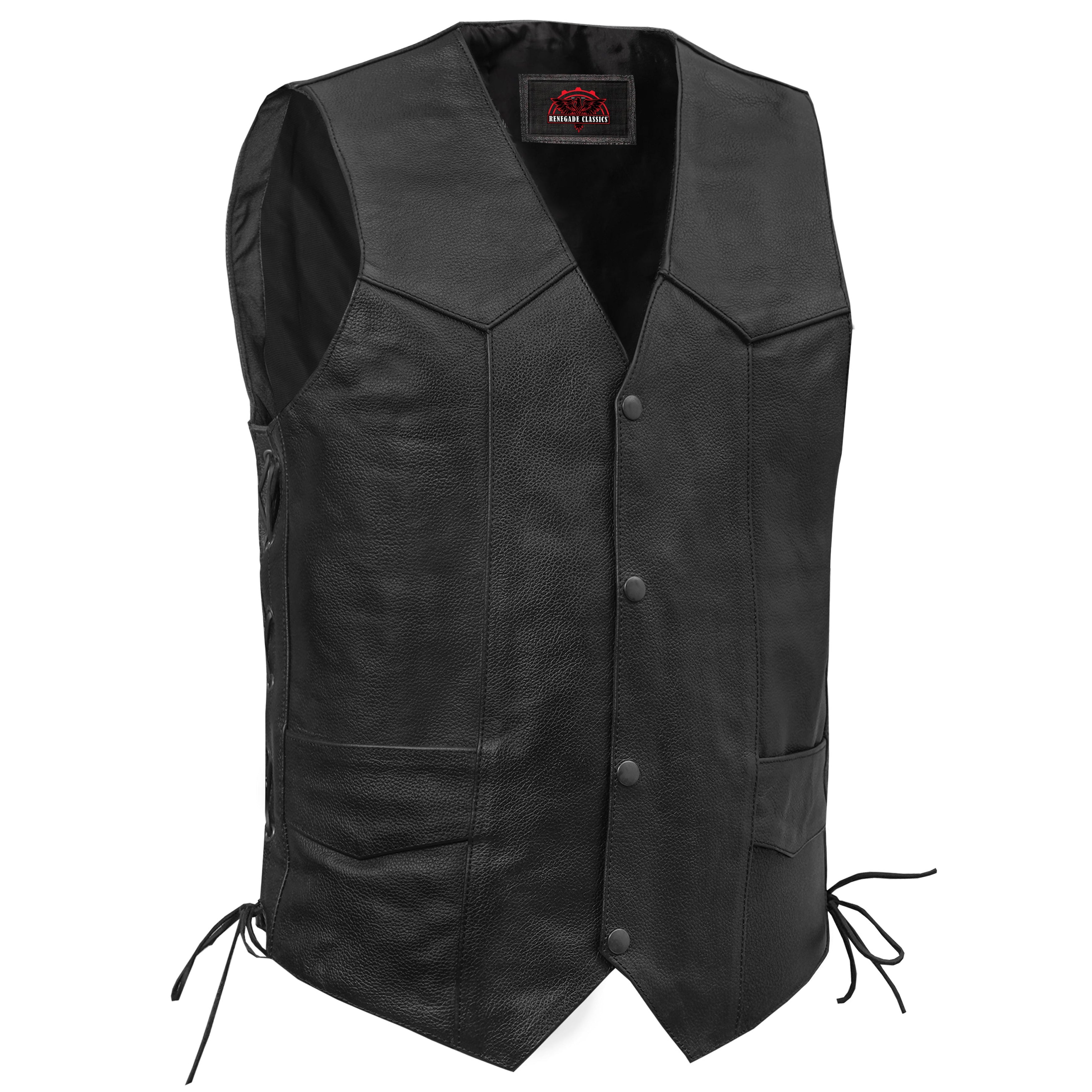 Highland Mens Leather Motorcycle Vest