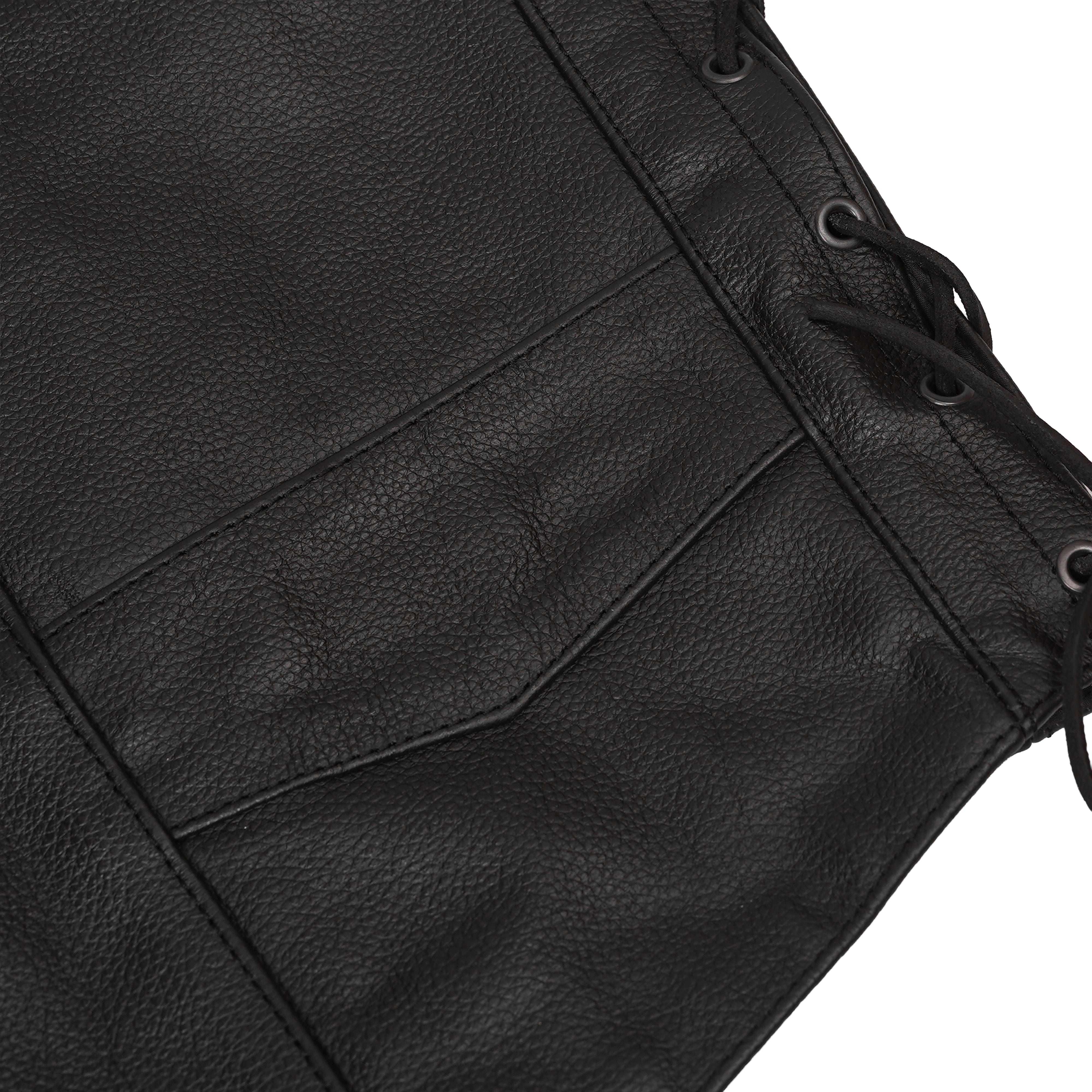 Highland Mens Leather Motorcycle Vest