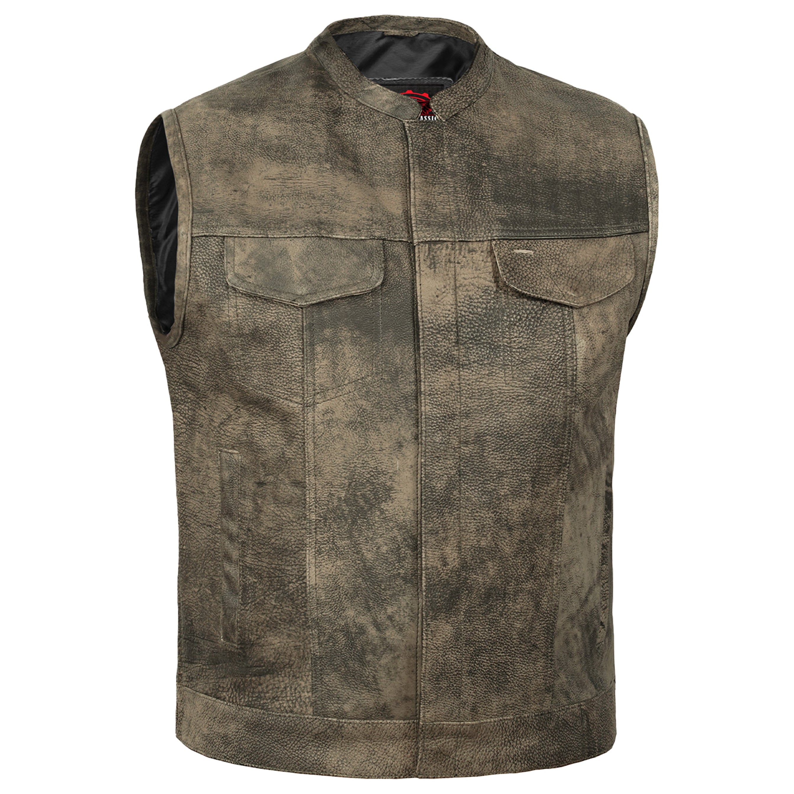 Recon Mens Leather Motorcycle Vest