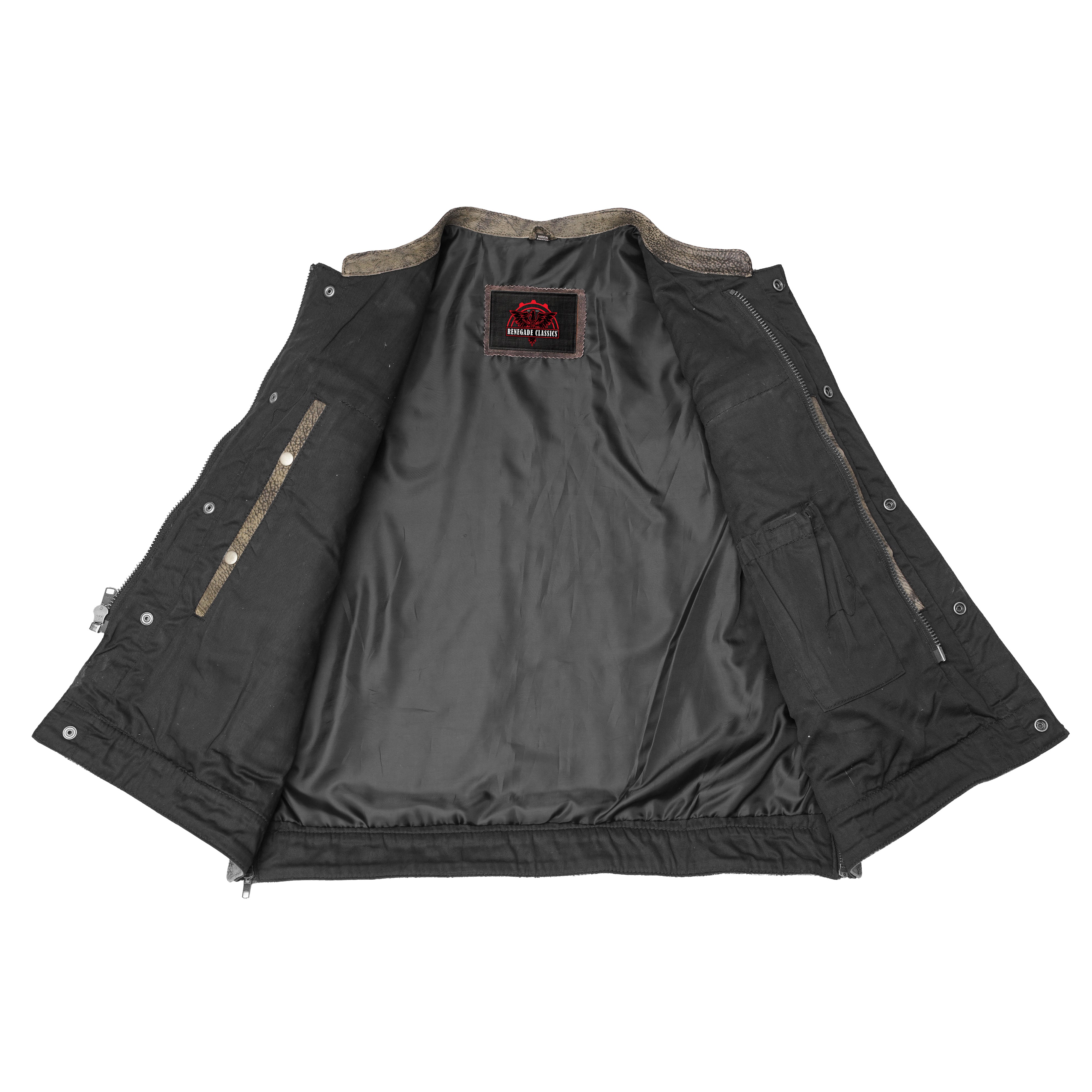 Recon Mens Leather Motorcycle Vest