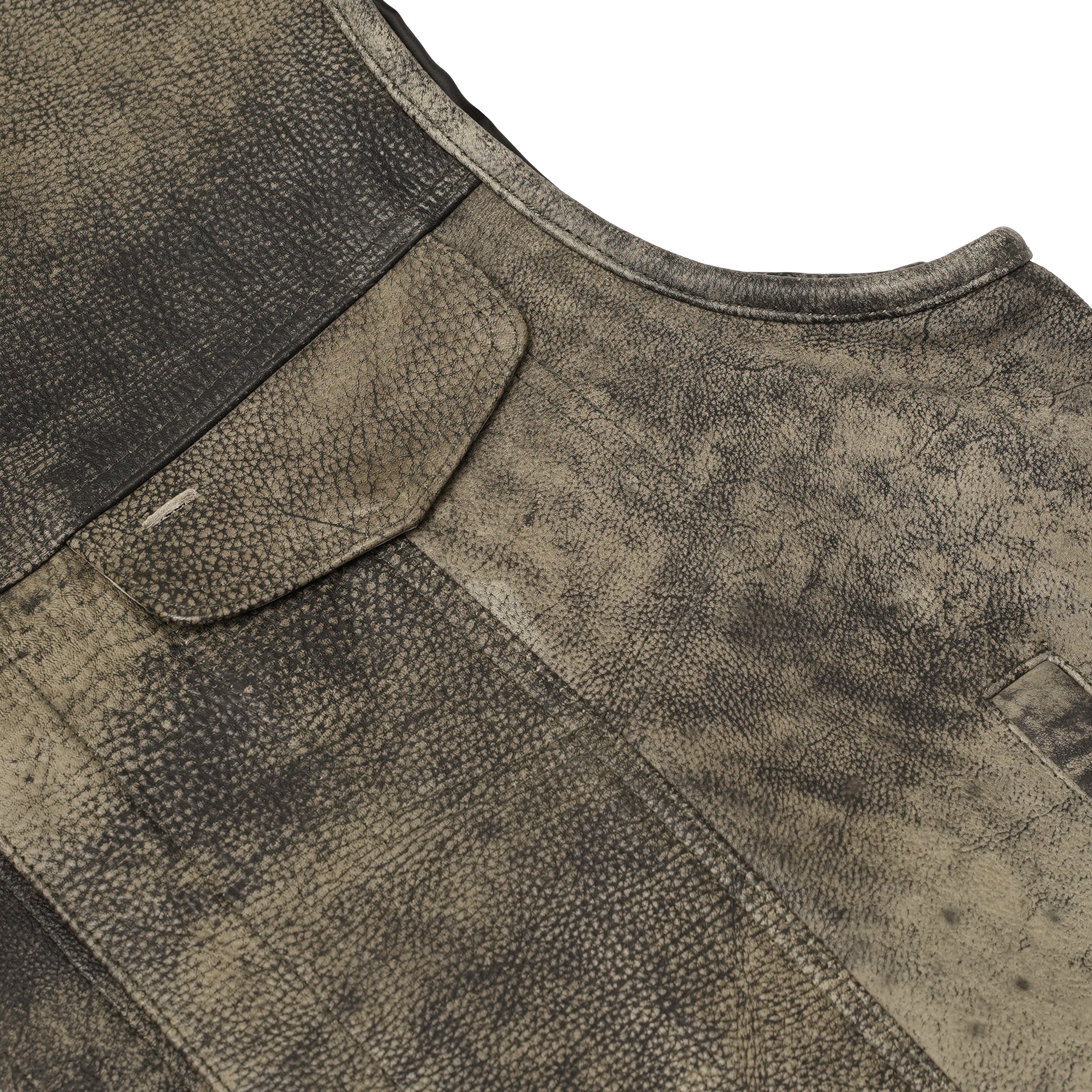 Recon Mens Leather Motorcycle Vest
