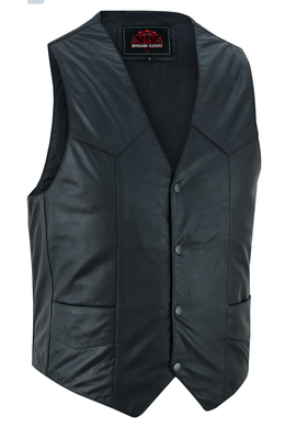 Vestige™ mens   Black Leather Motorcycle Vest