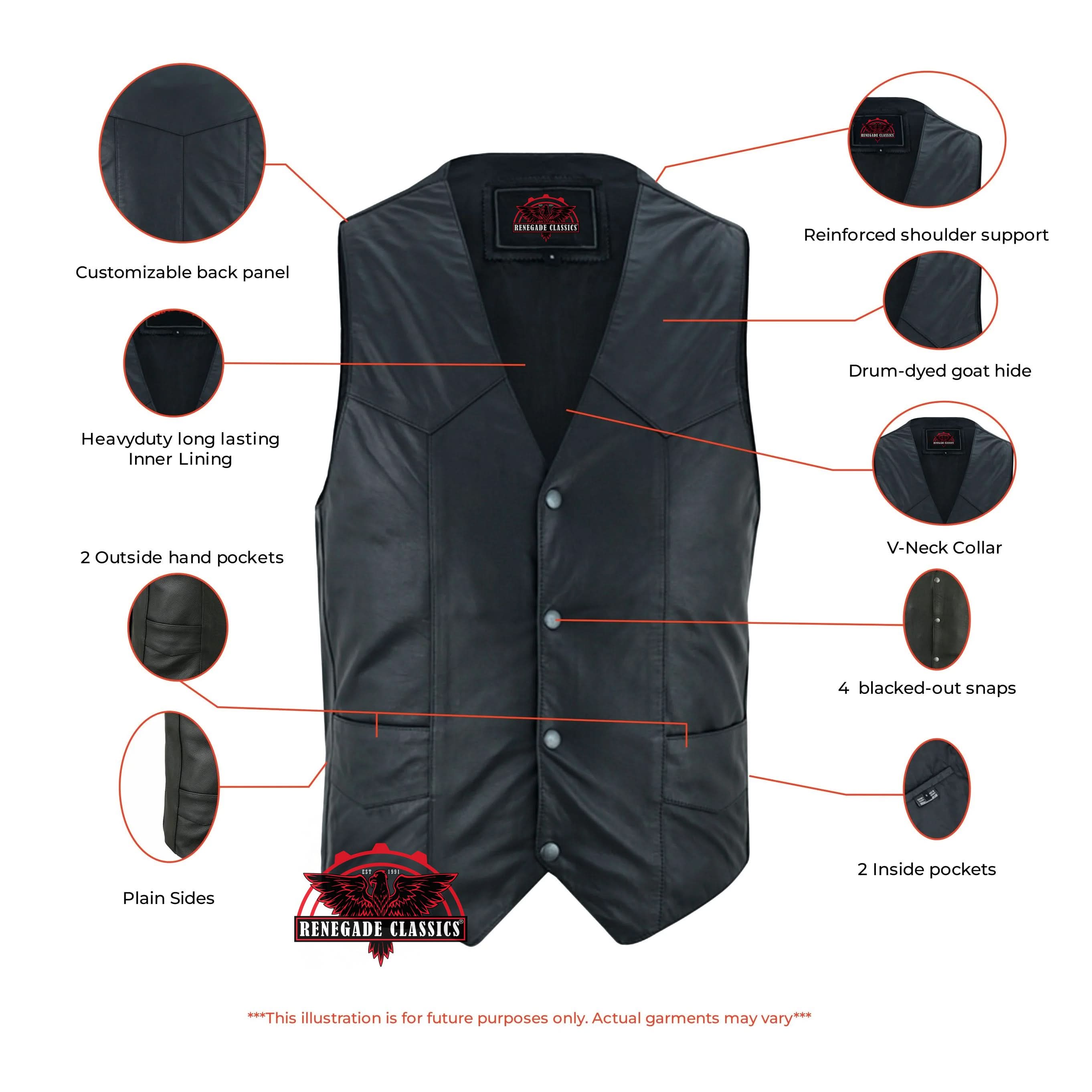 Vestige™ Mens Leather Motorcycle Vest