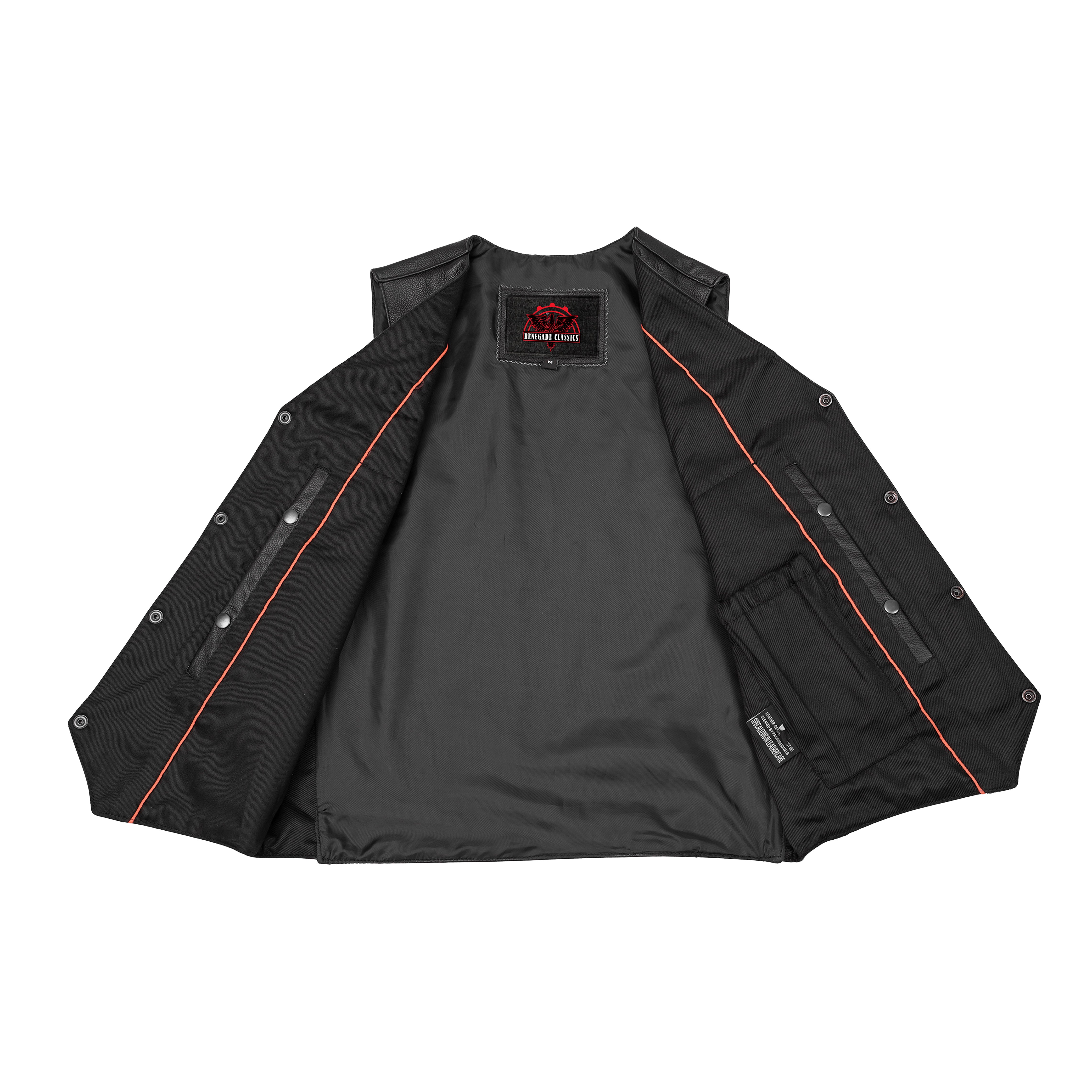Black Stone™ Mens Leather Motorcycle Vest