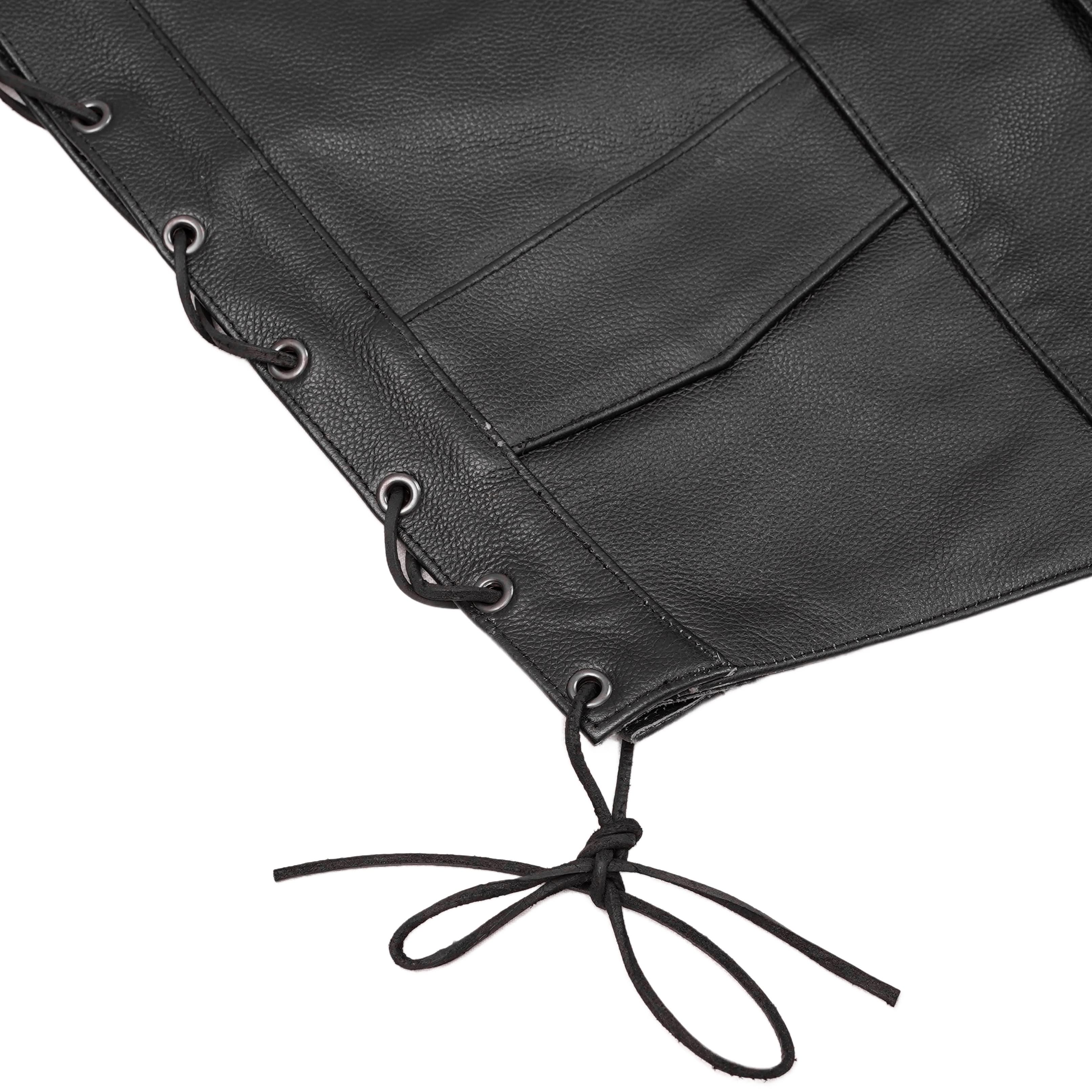 ThunderLace™ Mens Leather Motorcycle Vest