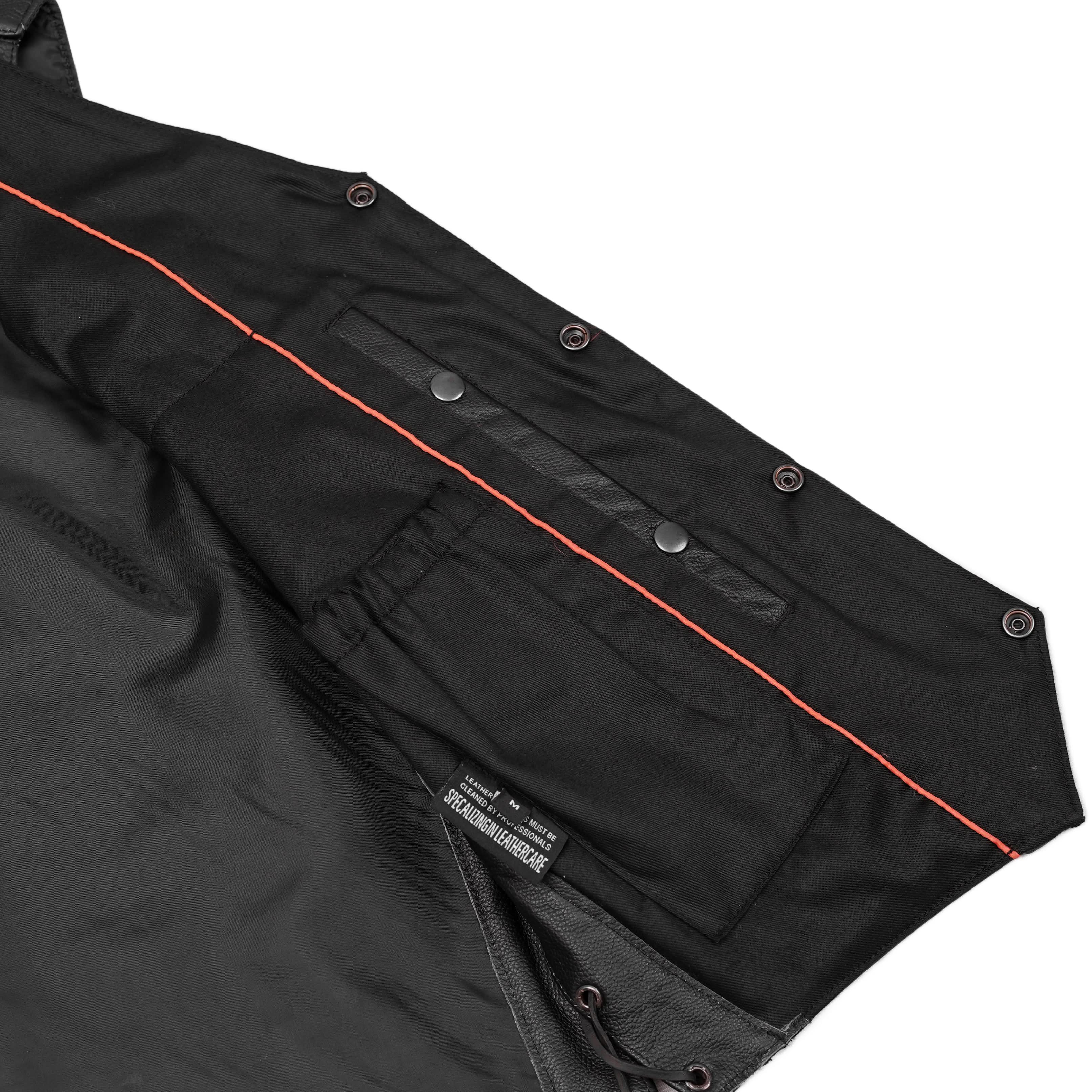 ThunderLace™ Mens Leather Motorcycle Vest