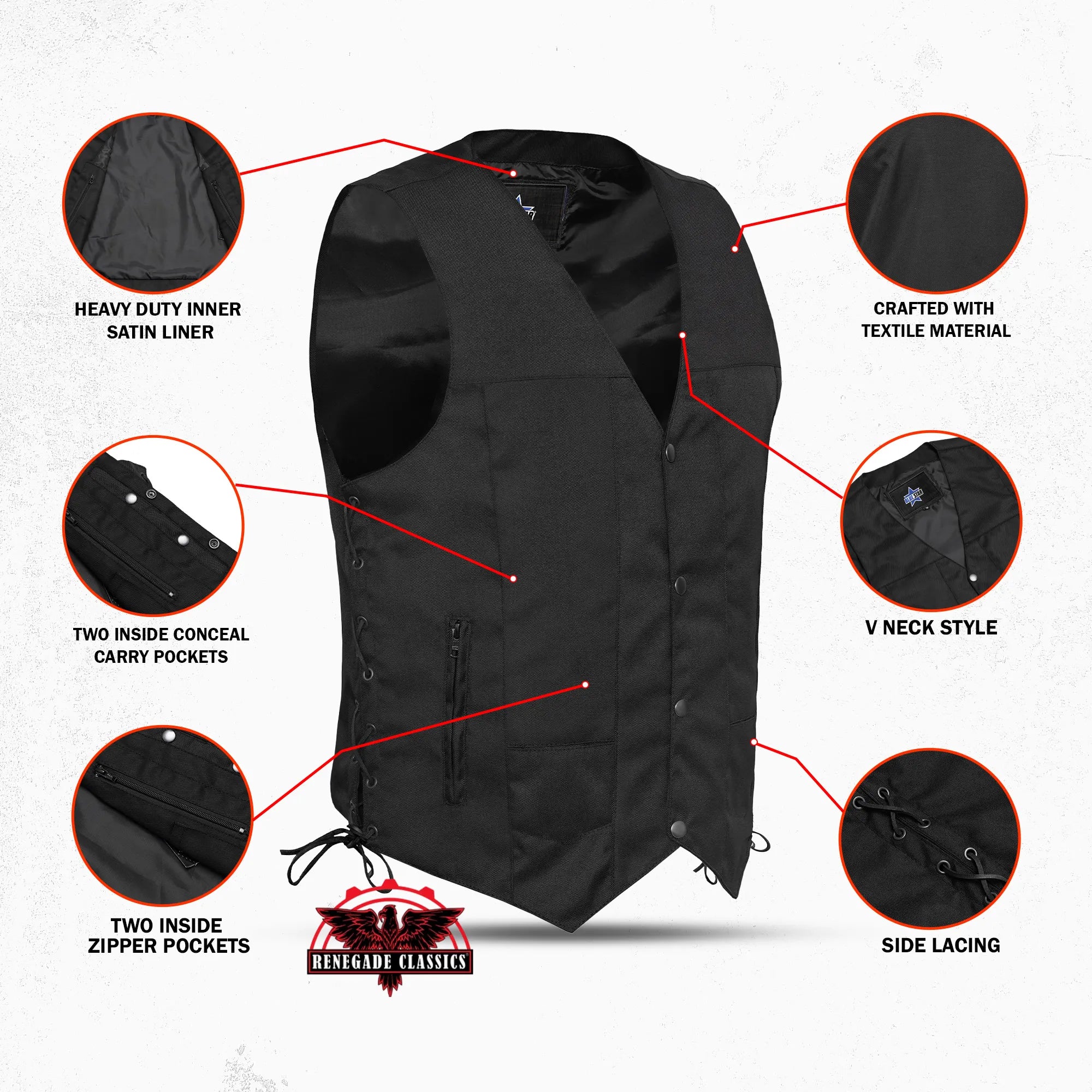 Warpath™ Mens Textile Motorcycle Vest