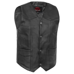 Back Line™ Mens Leather Motorcycle Vest