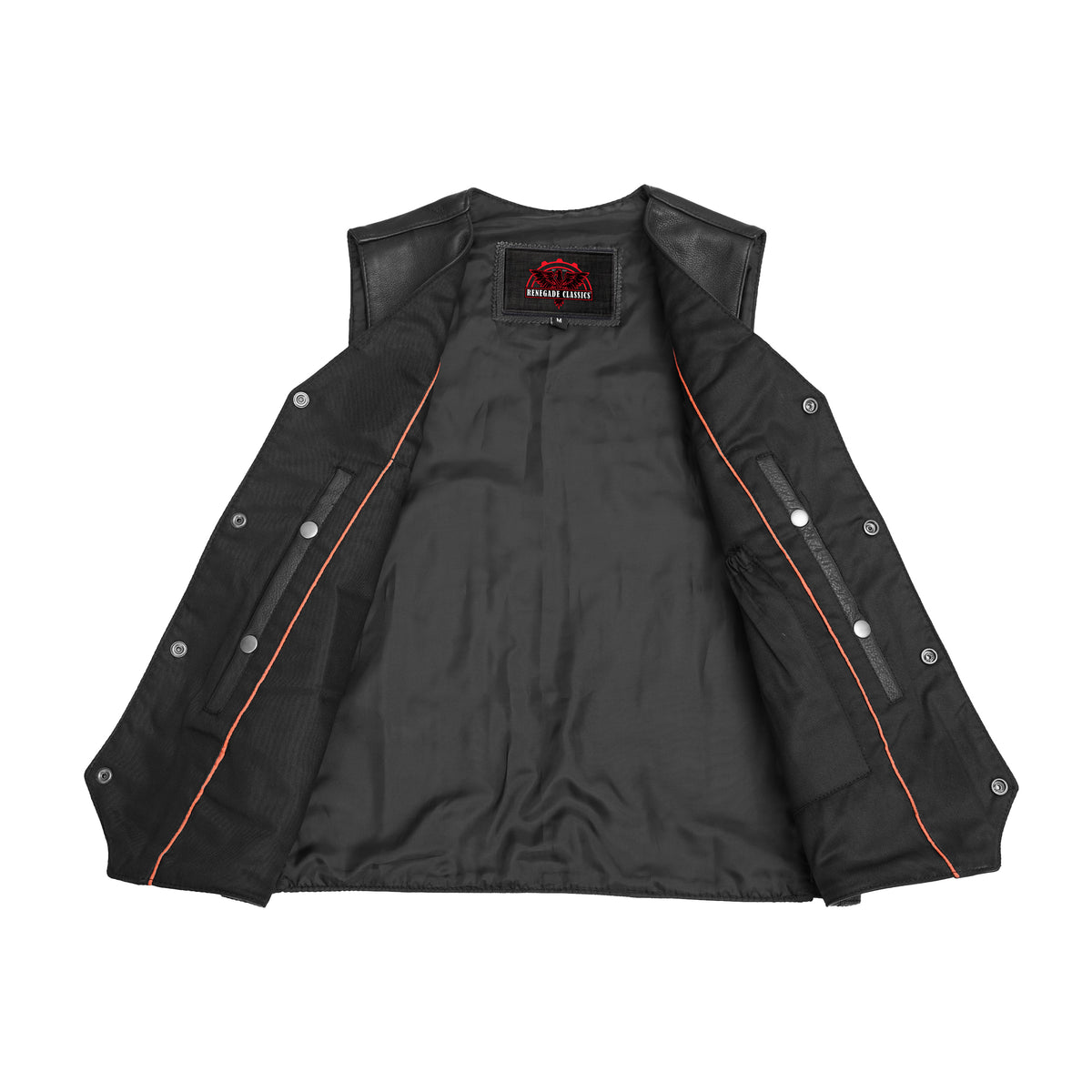 Back Line™ Mens Leather Motorcycle Vest