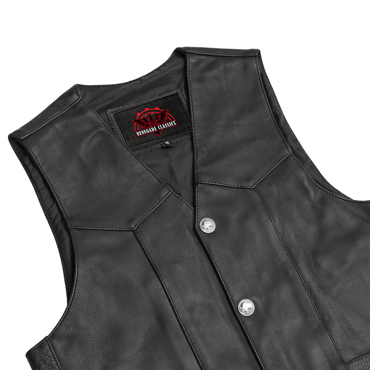 Back Line™ Mens Leather Motorcycle Vest