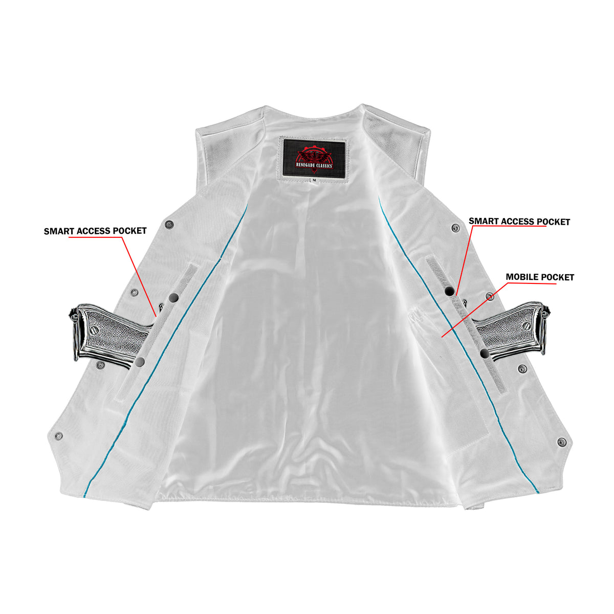Back Line™ Mens Leather Motorcycle Vest