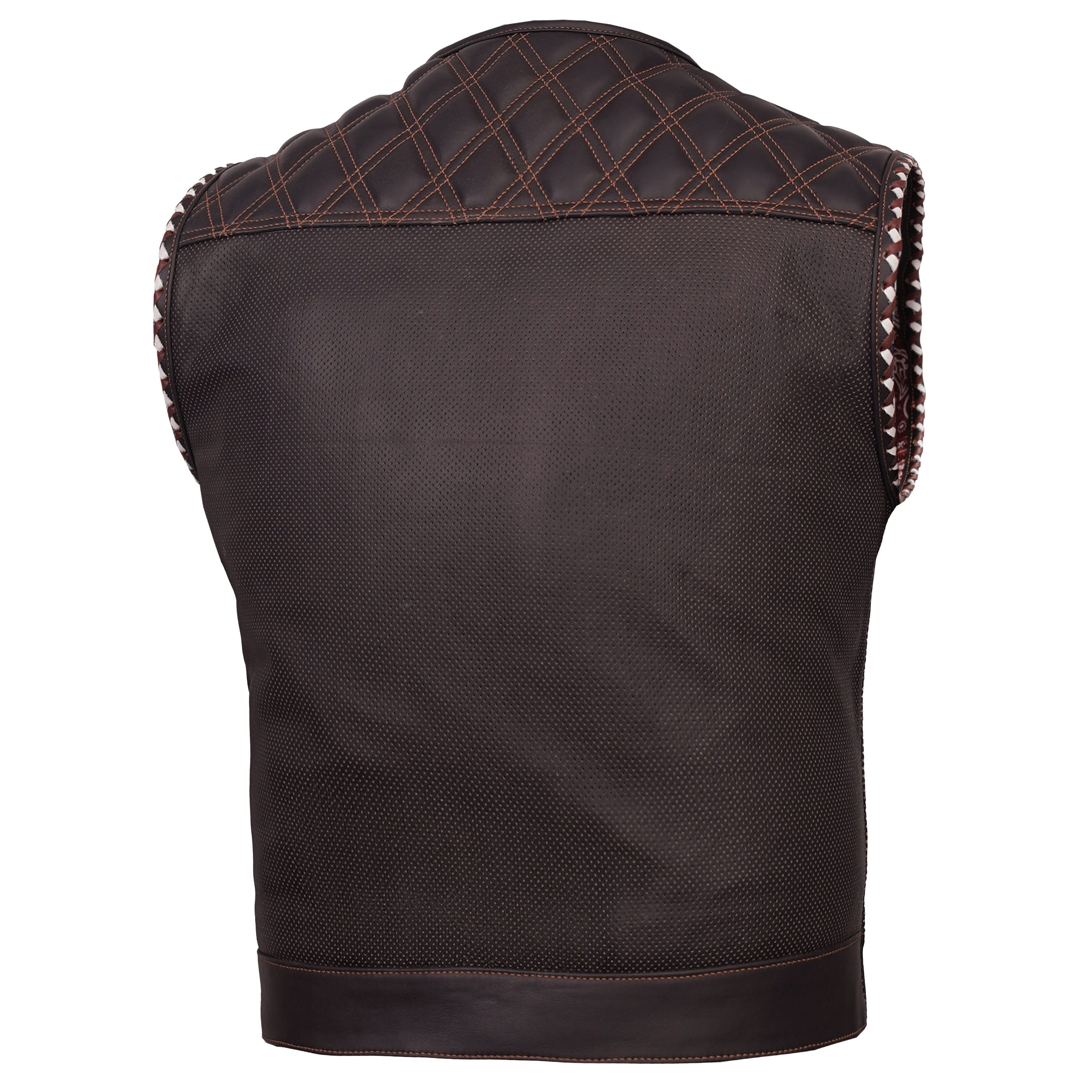 Brex Men’s Leather Motorcycle Vest
