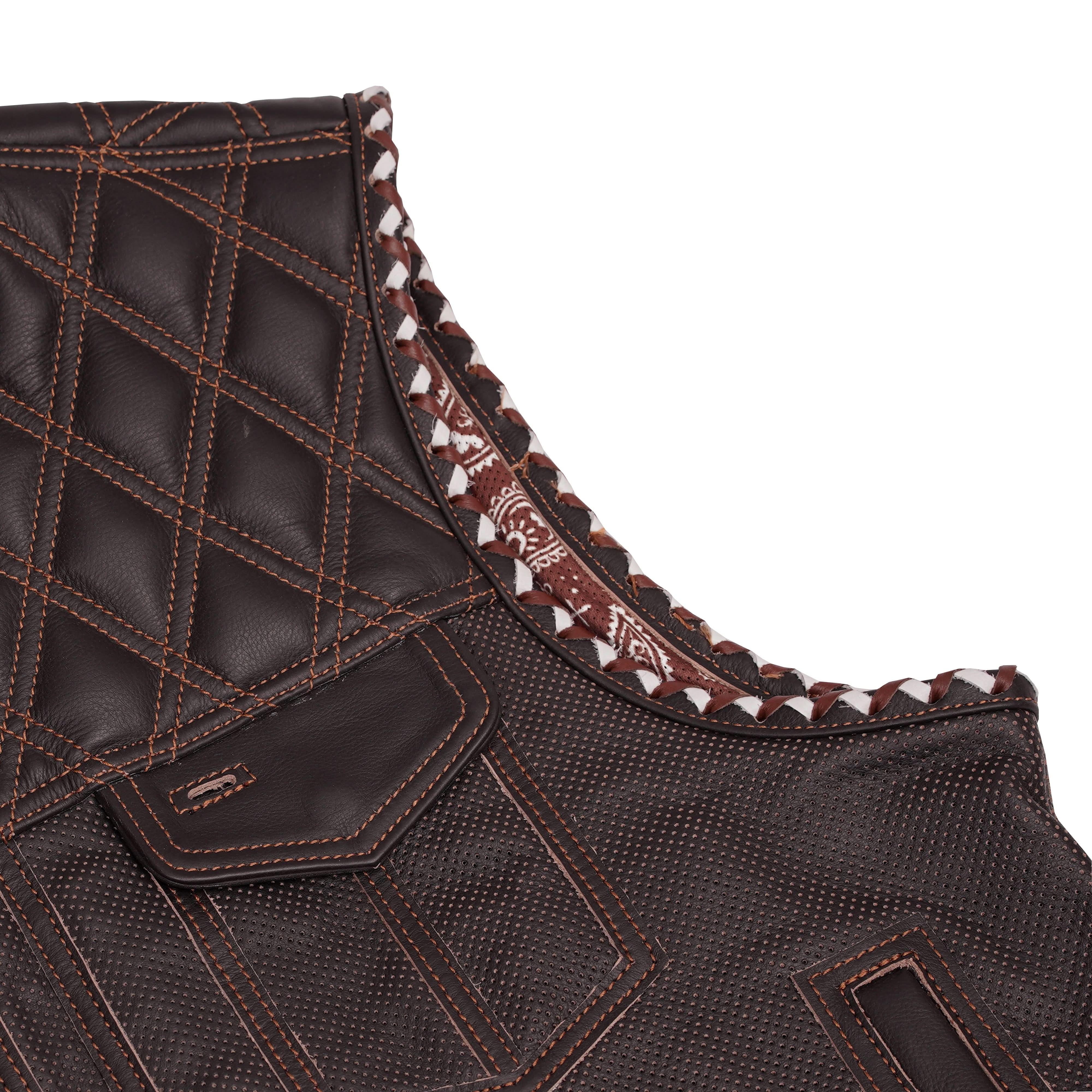 Brex Men’s Leather Motorcycle Vest