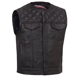 Nocturne Mens Leather Motorcycle Vest