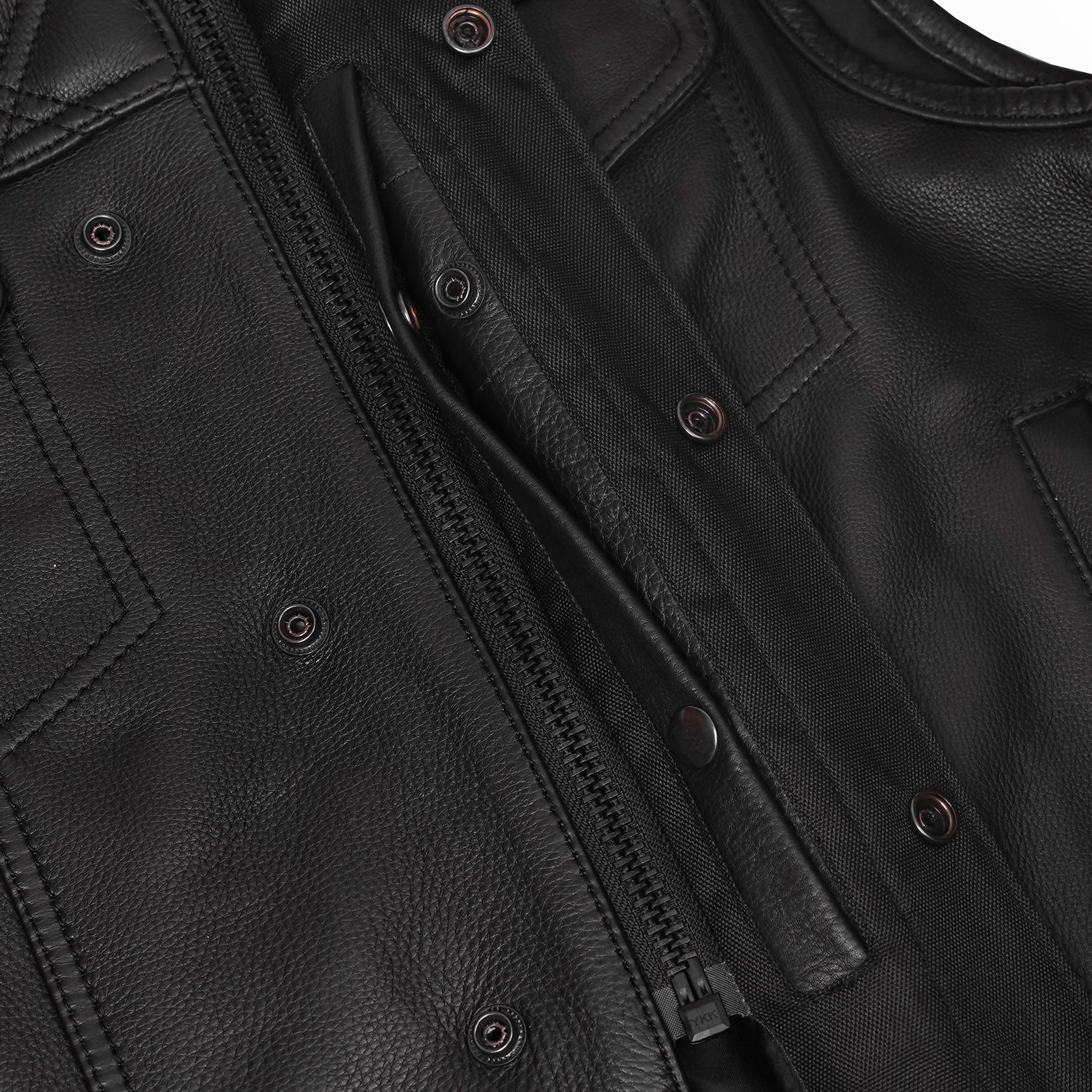 Nocturne Mens Leather Motorcycle Vest