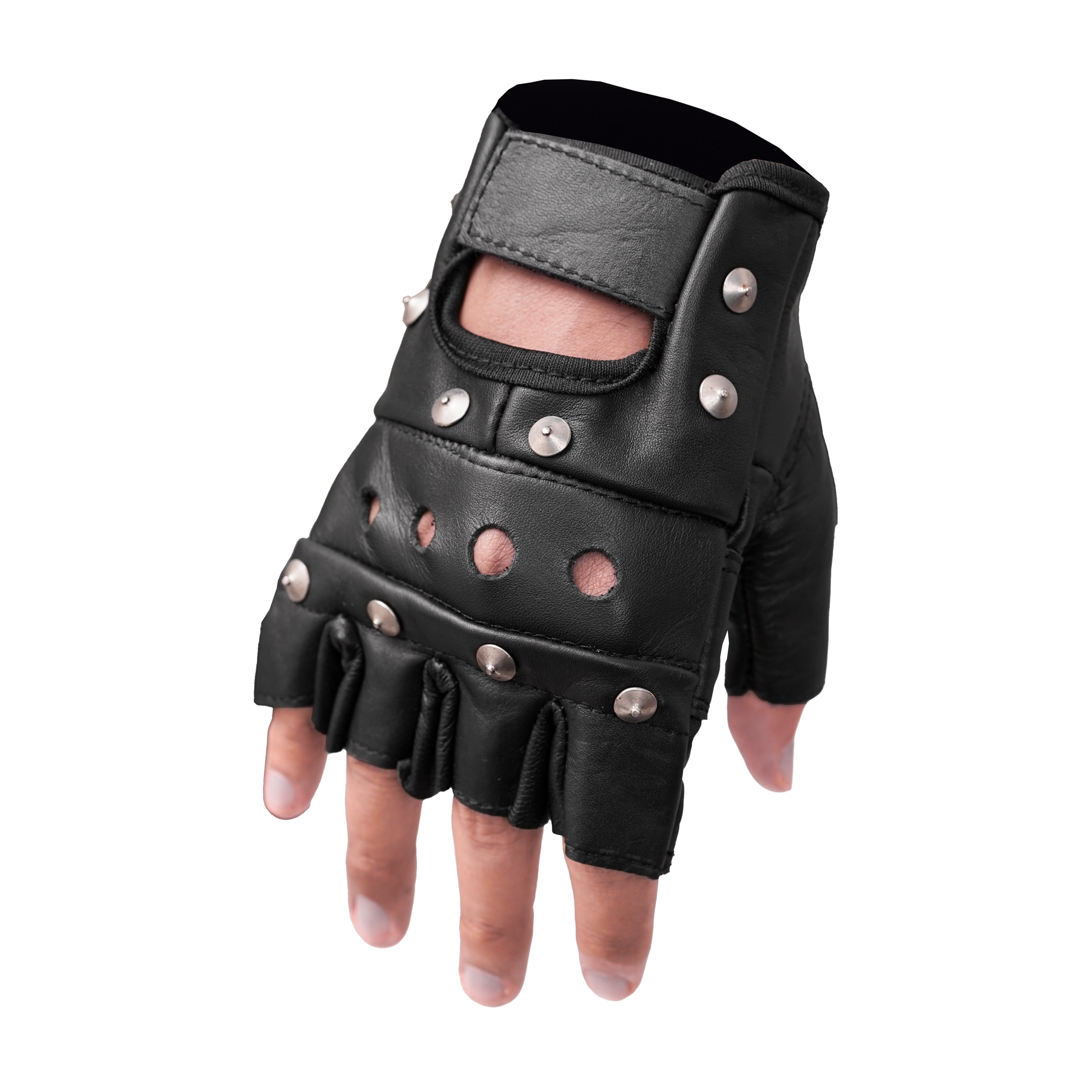 Fingerless Leather Motorcycle Gloves | Premium Gear