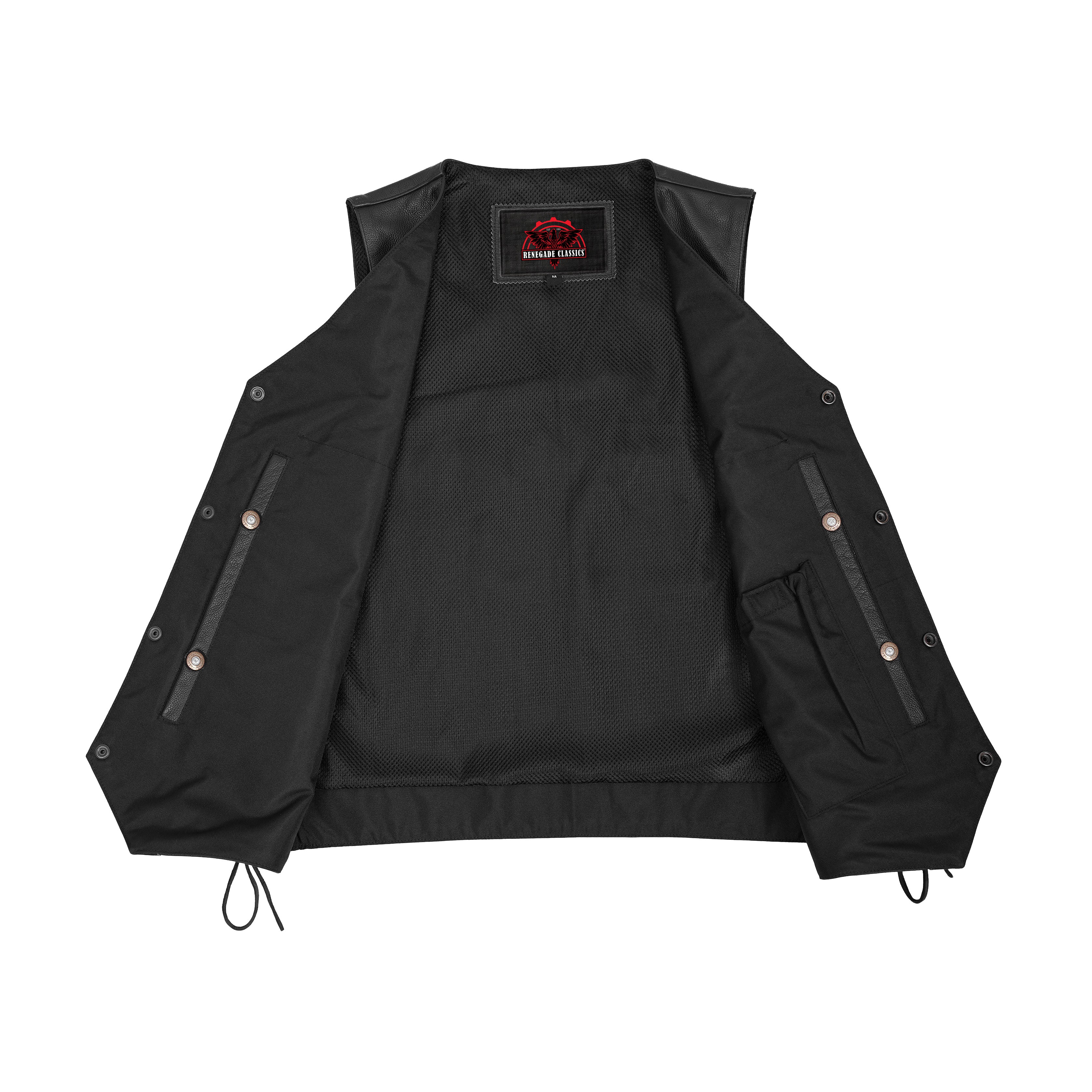 Guild Gold™ Men's Leather Motorcycle Vest - Black
