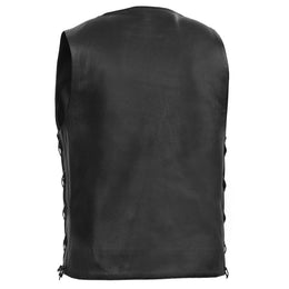 Guild Gold™ Men's Leather Motorcycle Vest - Black