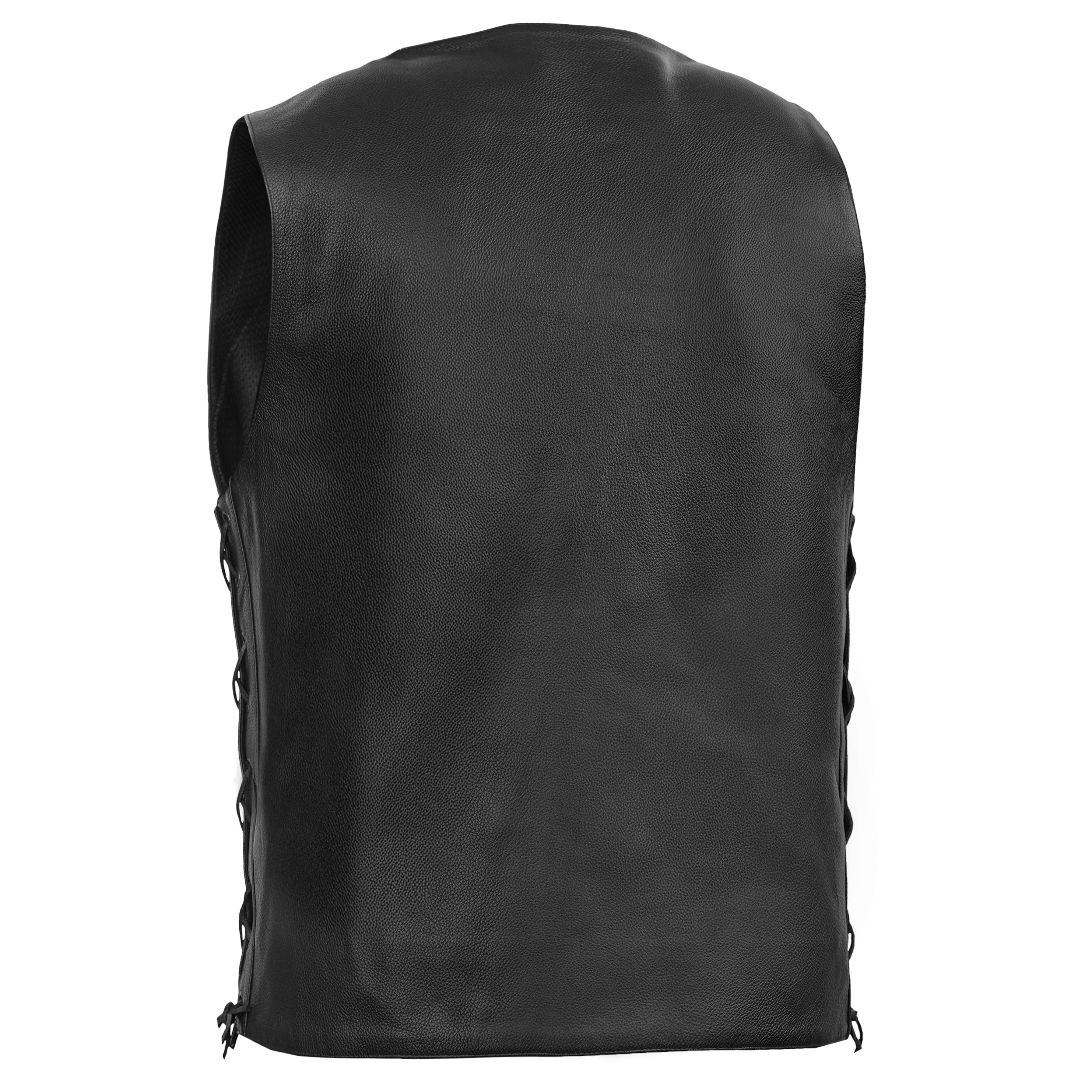 Guild Gold™ Men's Leather Motorcycle Vest - Black