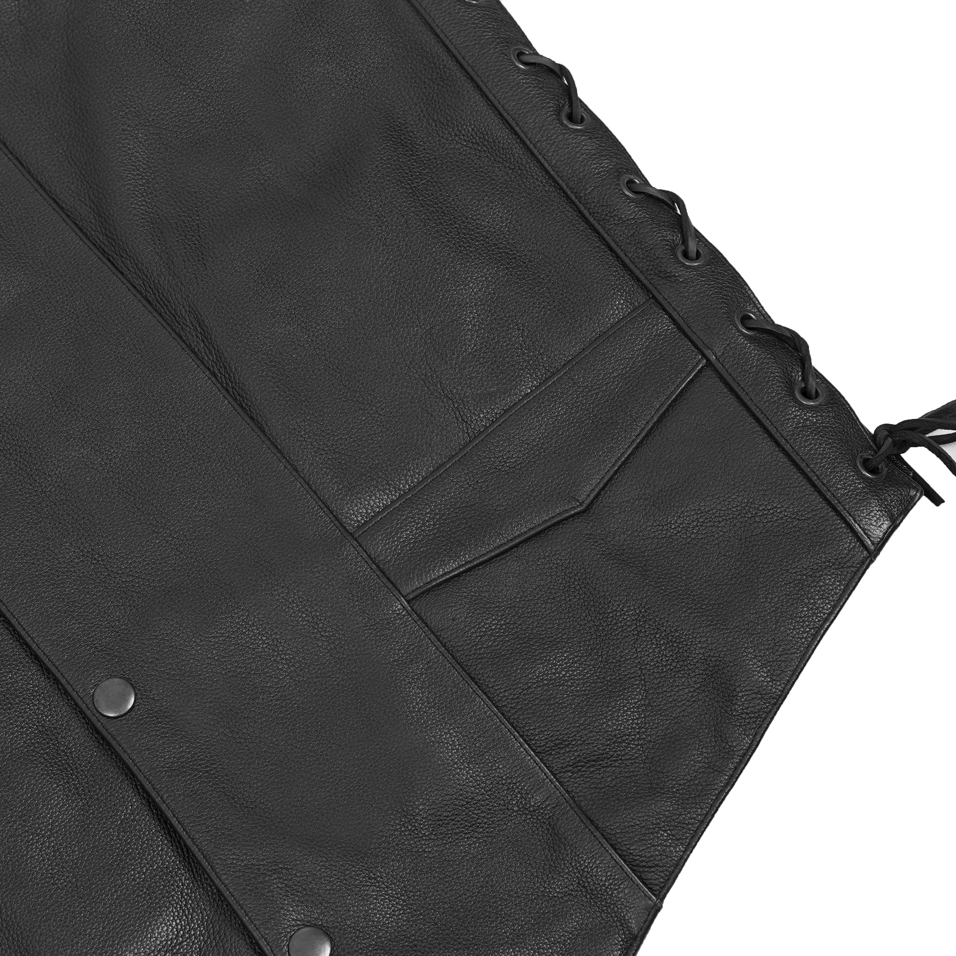 Guild Gold™ Men's Leather Motorcycle Vest - Black