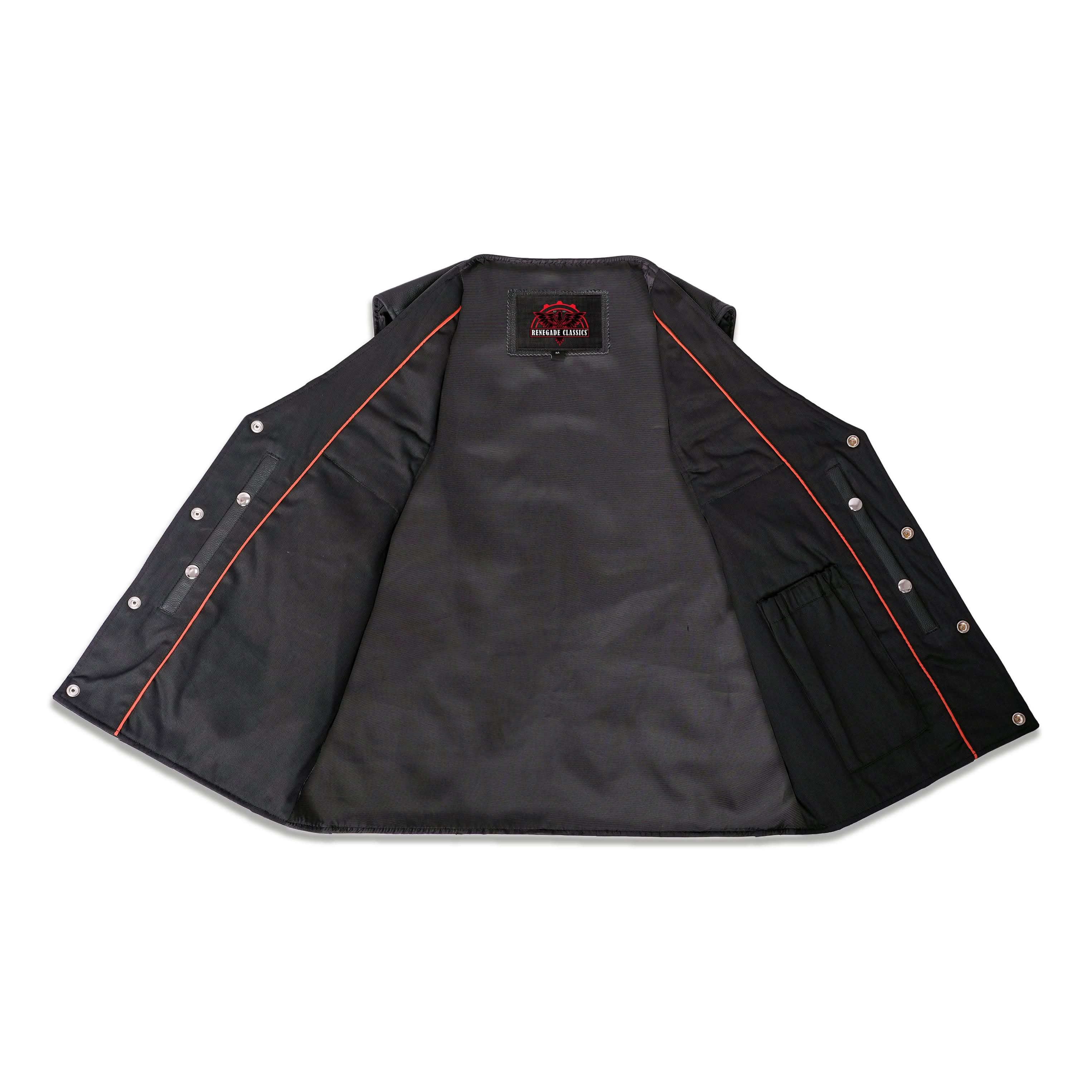 Flint™ Mens Leather Motorcycle Vest