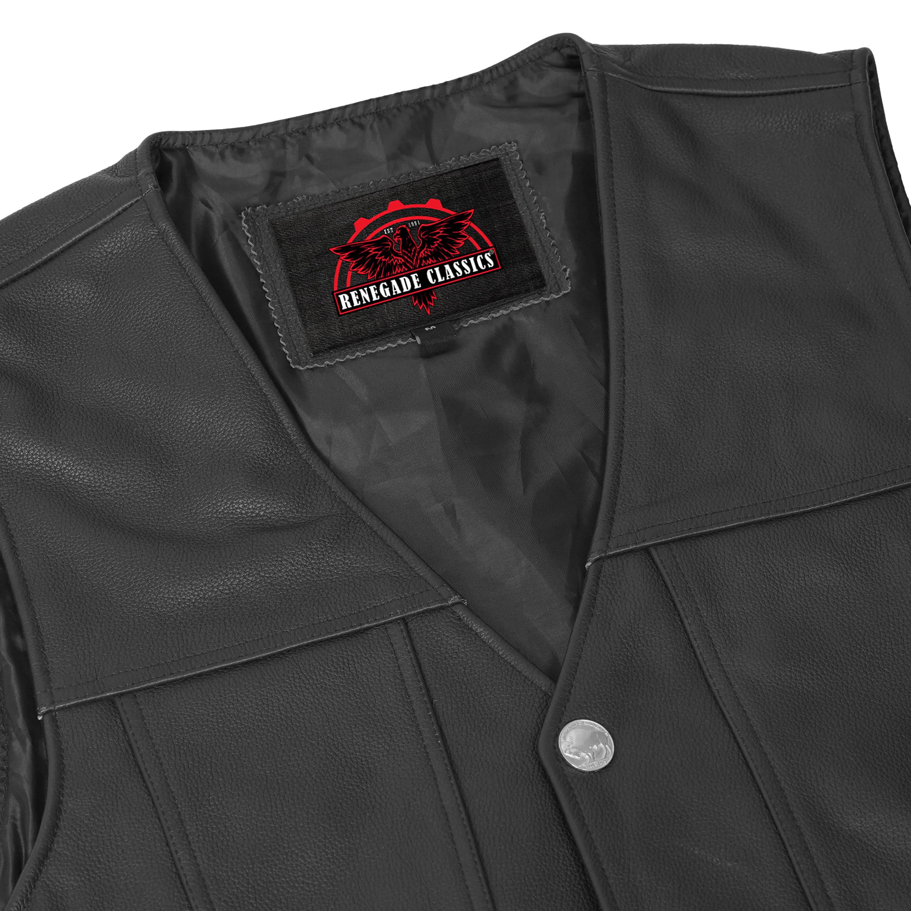 Flint™ Mens Leather Motorcycle Vest