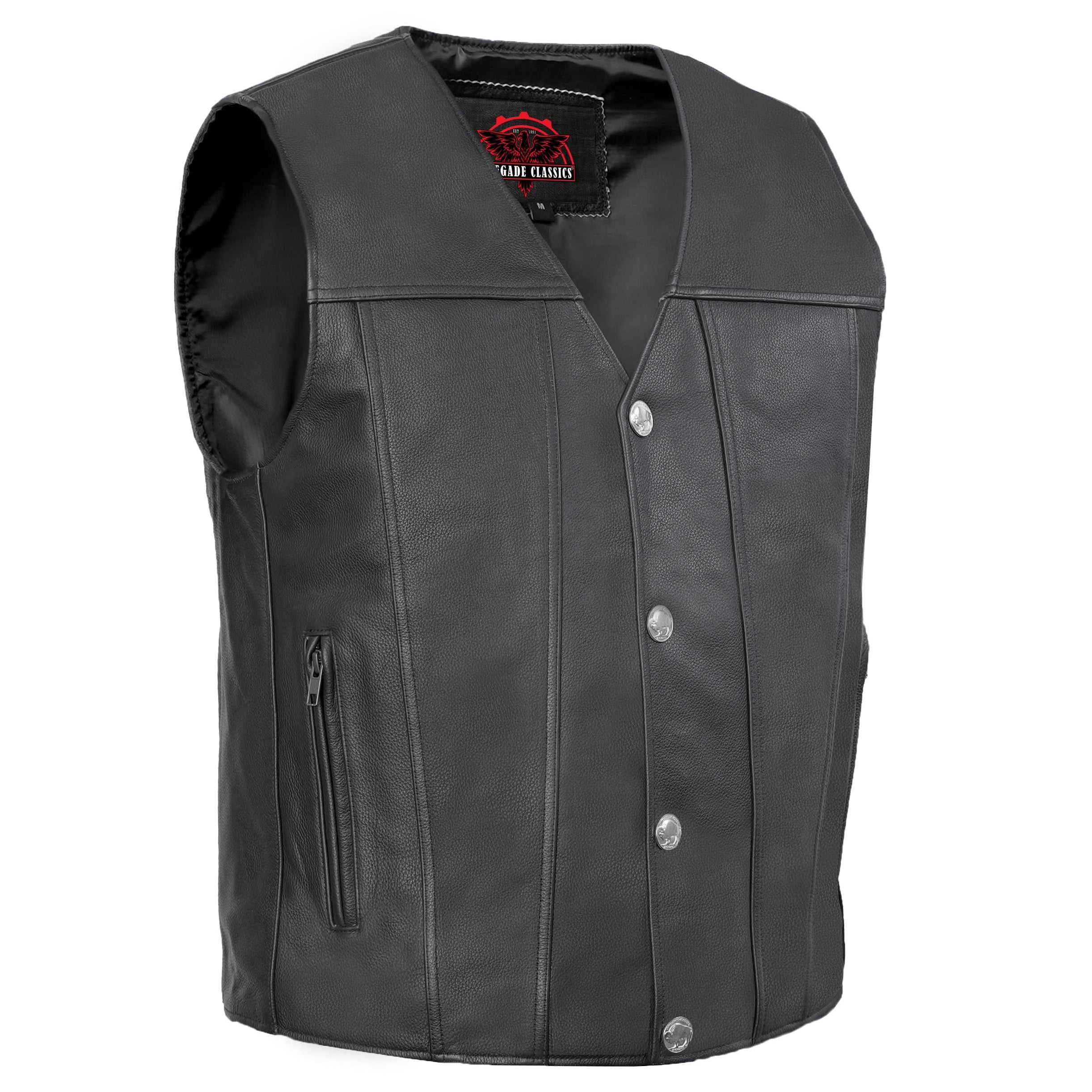 Flint™ Mens Leather Motorcycle Vest