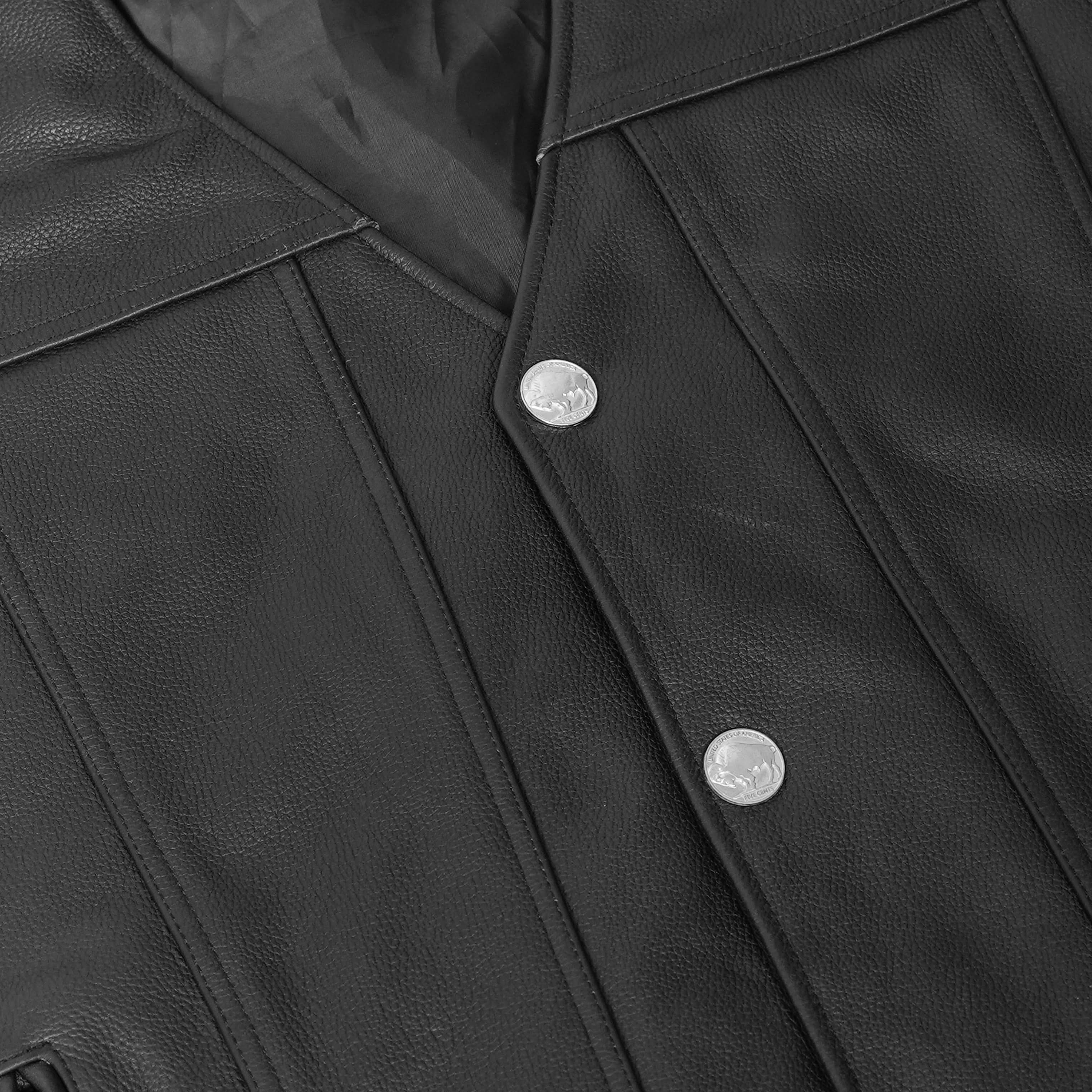 Flint™ Mens Leather Motorcycle Vest