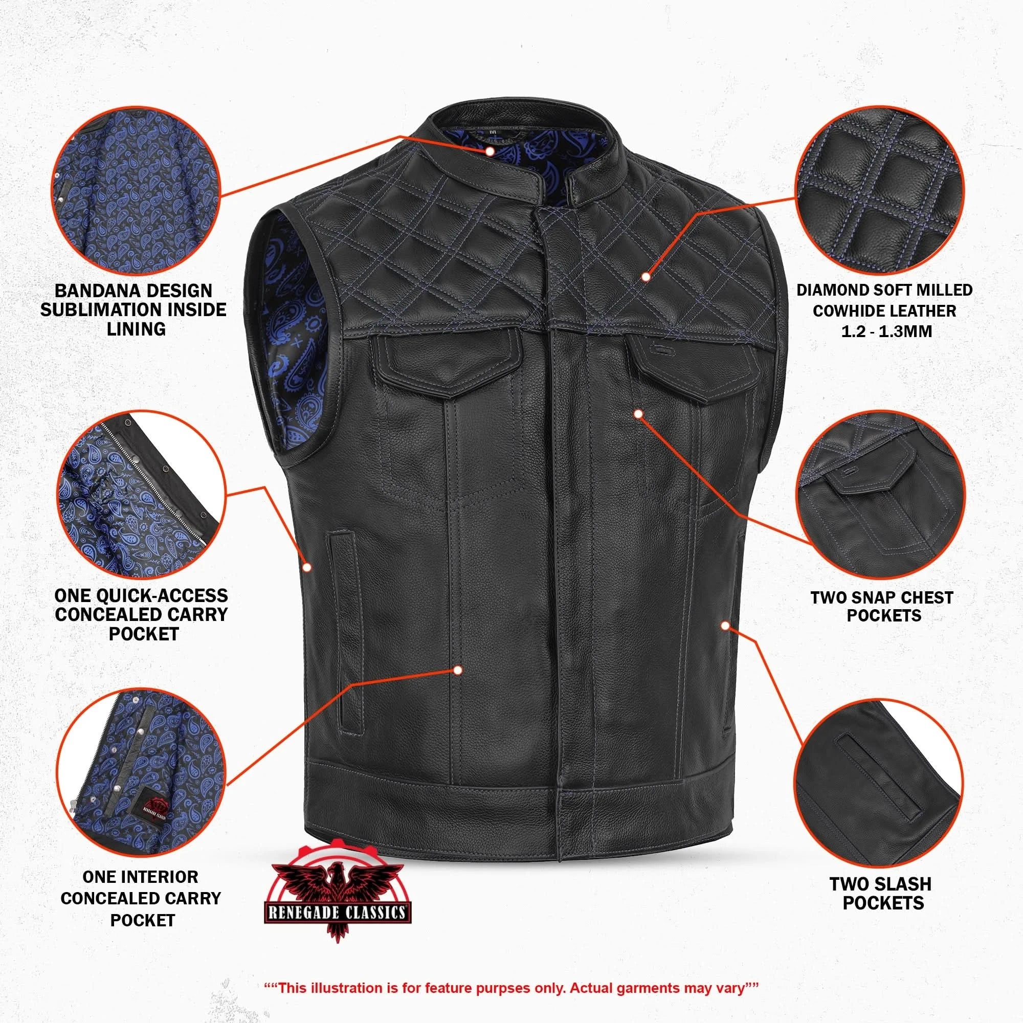 Django - Men’s Motorcycle Leather Vest