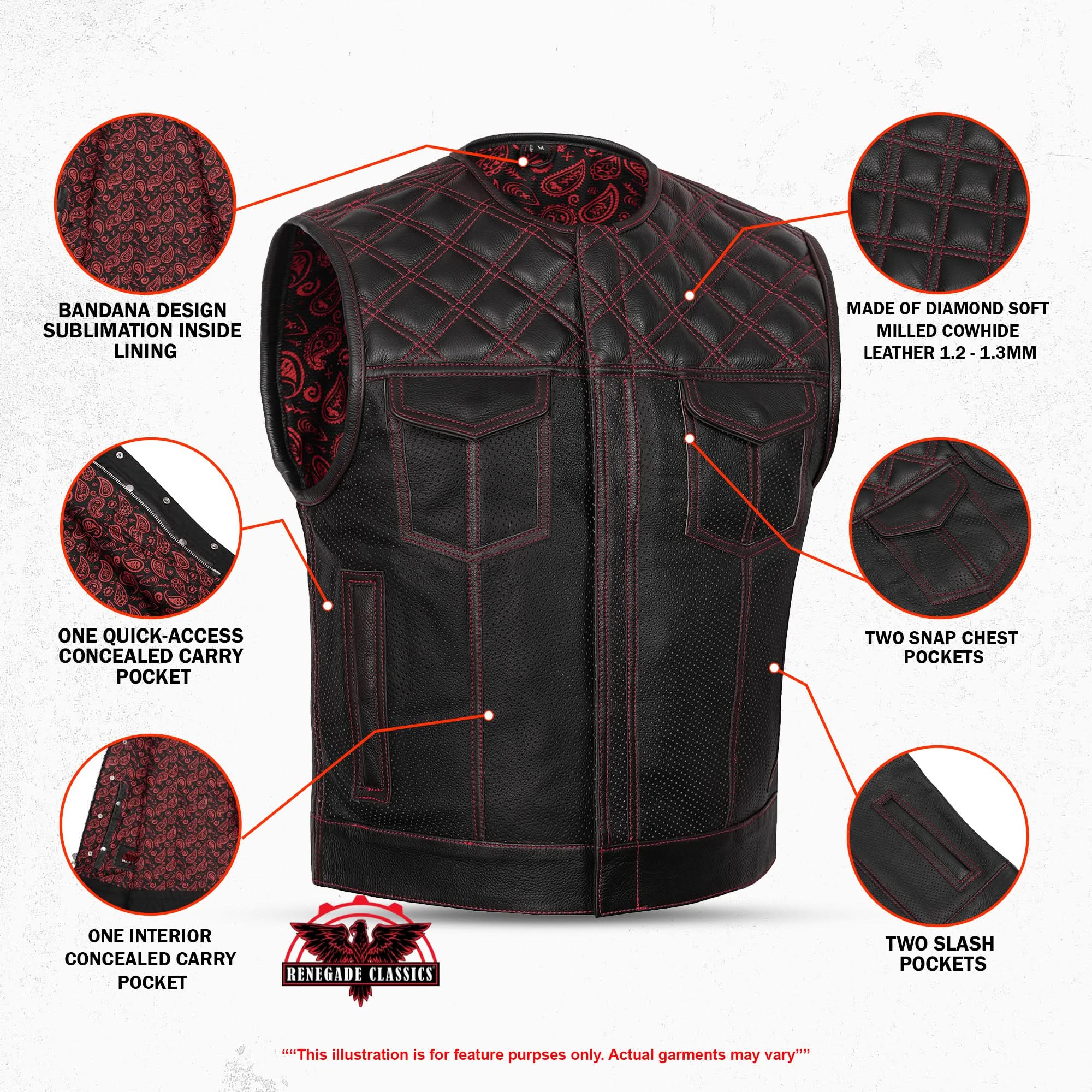 Canyonforge Men's Motorcycle Leather Vest