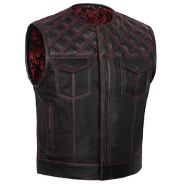 Canyonforge Mens Perforated Low Cut Motorcycle Leather Vest