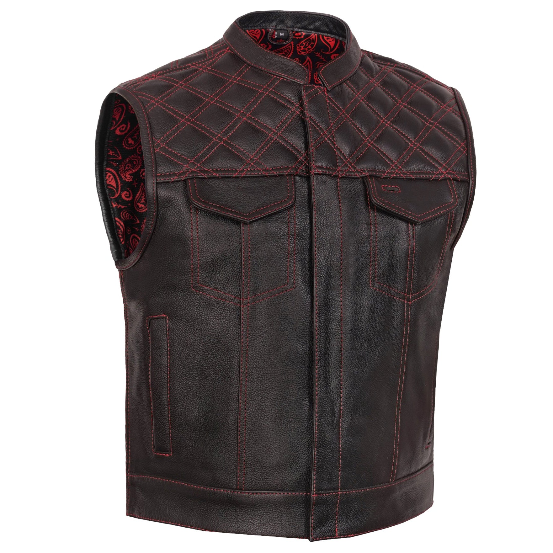 Stonewolf Mens Low Cut Leather Motorcycle Vest