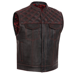 Stonewolf Mens Low Cut Leather Motorcycle Vest