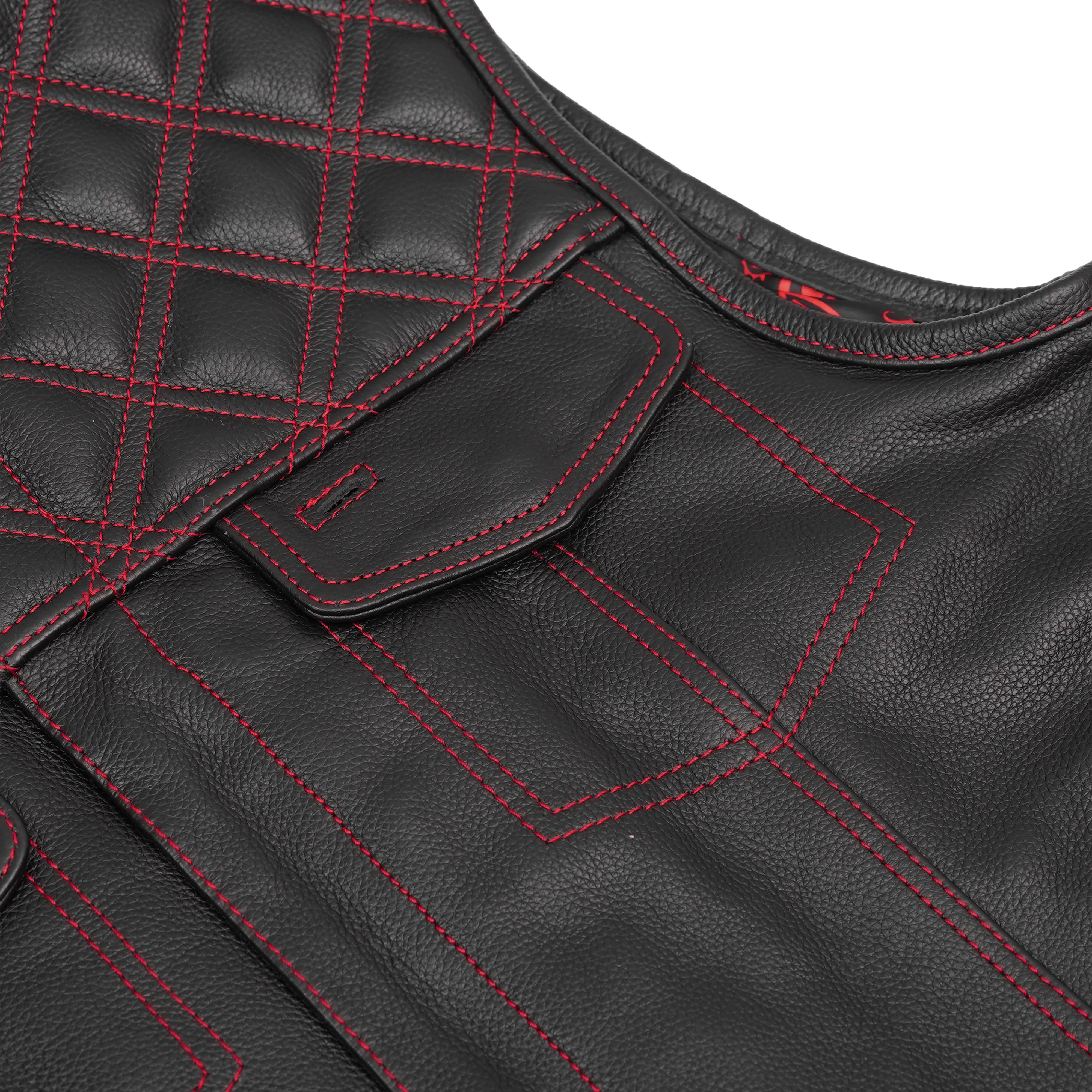 Stonewolf Mens Leather Motorcycle Vest
