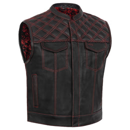 Stonewolf Mens Low Cut Leather Motorcycle Vest