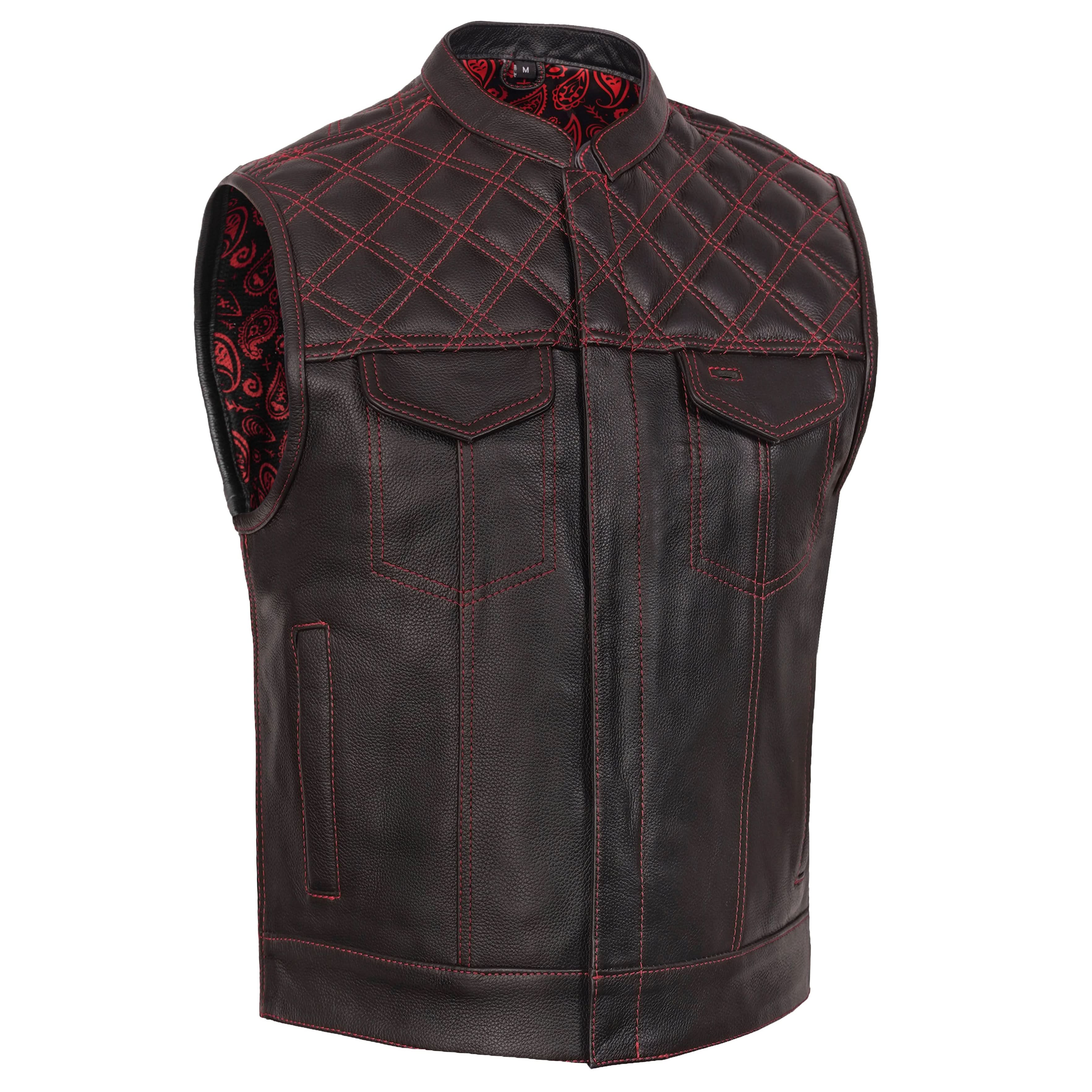 Firedust Men's Motorcycle Leather Vest