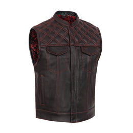 Firedust Men's Motorcycle Leather Vest