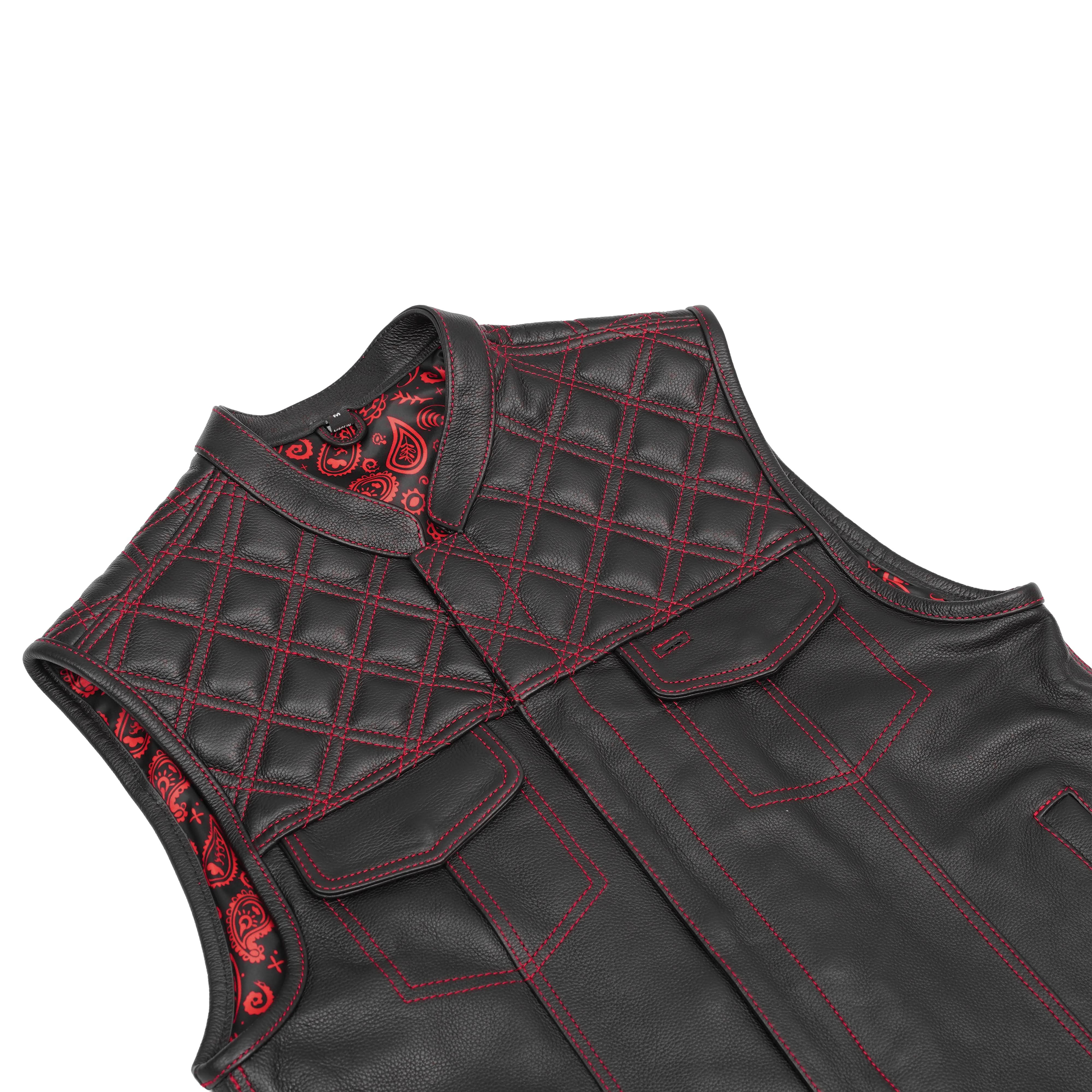 Firedust Men's Motorcycle Leather Vest