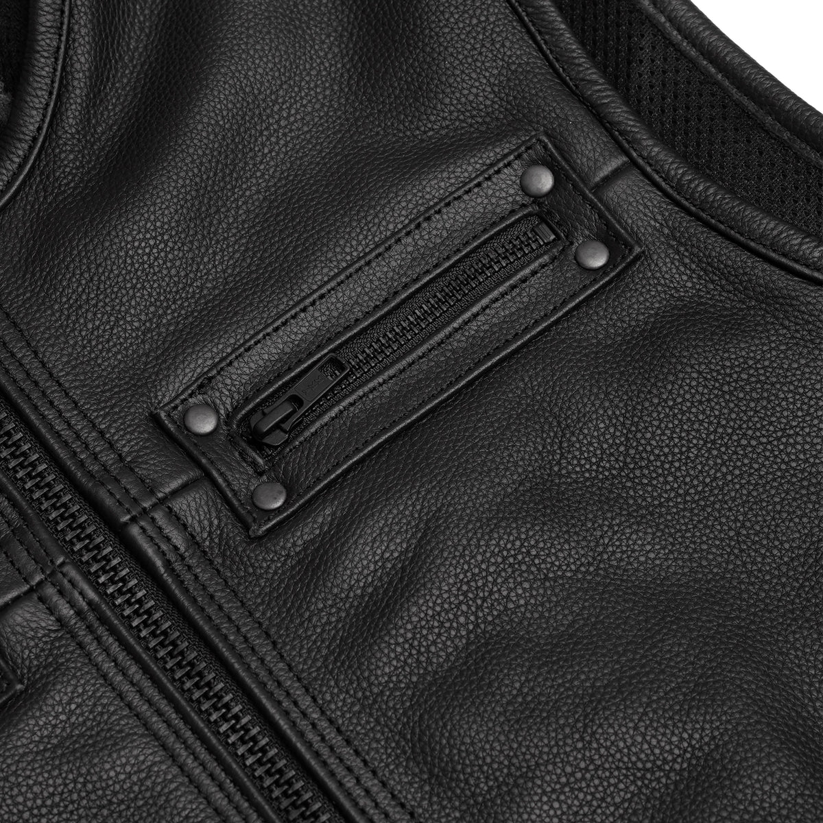 Buckhorn Men’s Leather Motorcycle Vest