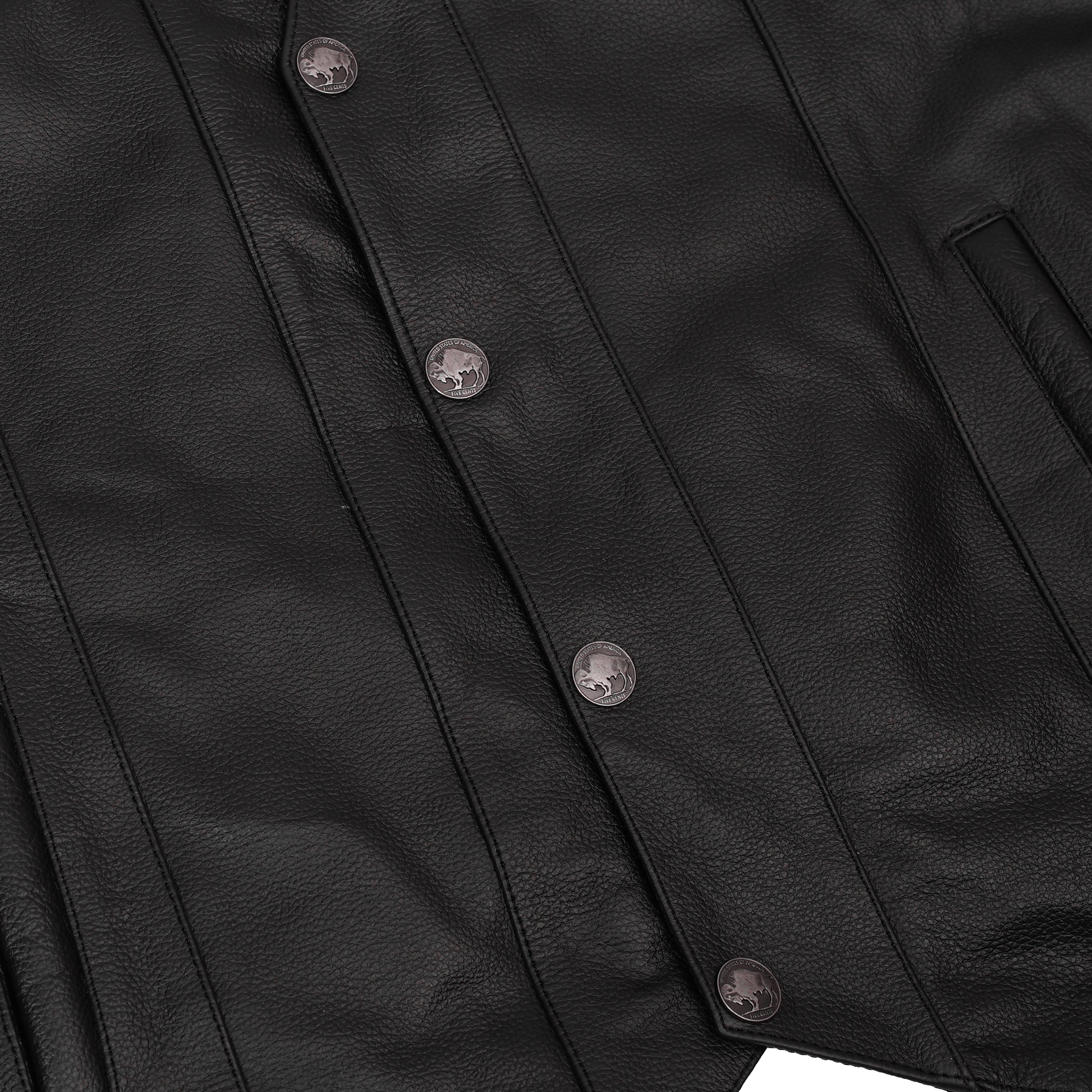 SolidRider™ Men's Leather Motorcycle  Vest - Black