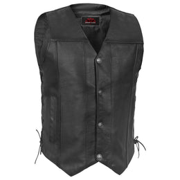 Black Hawk™ Men's   Leather Motorcycle Vest
