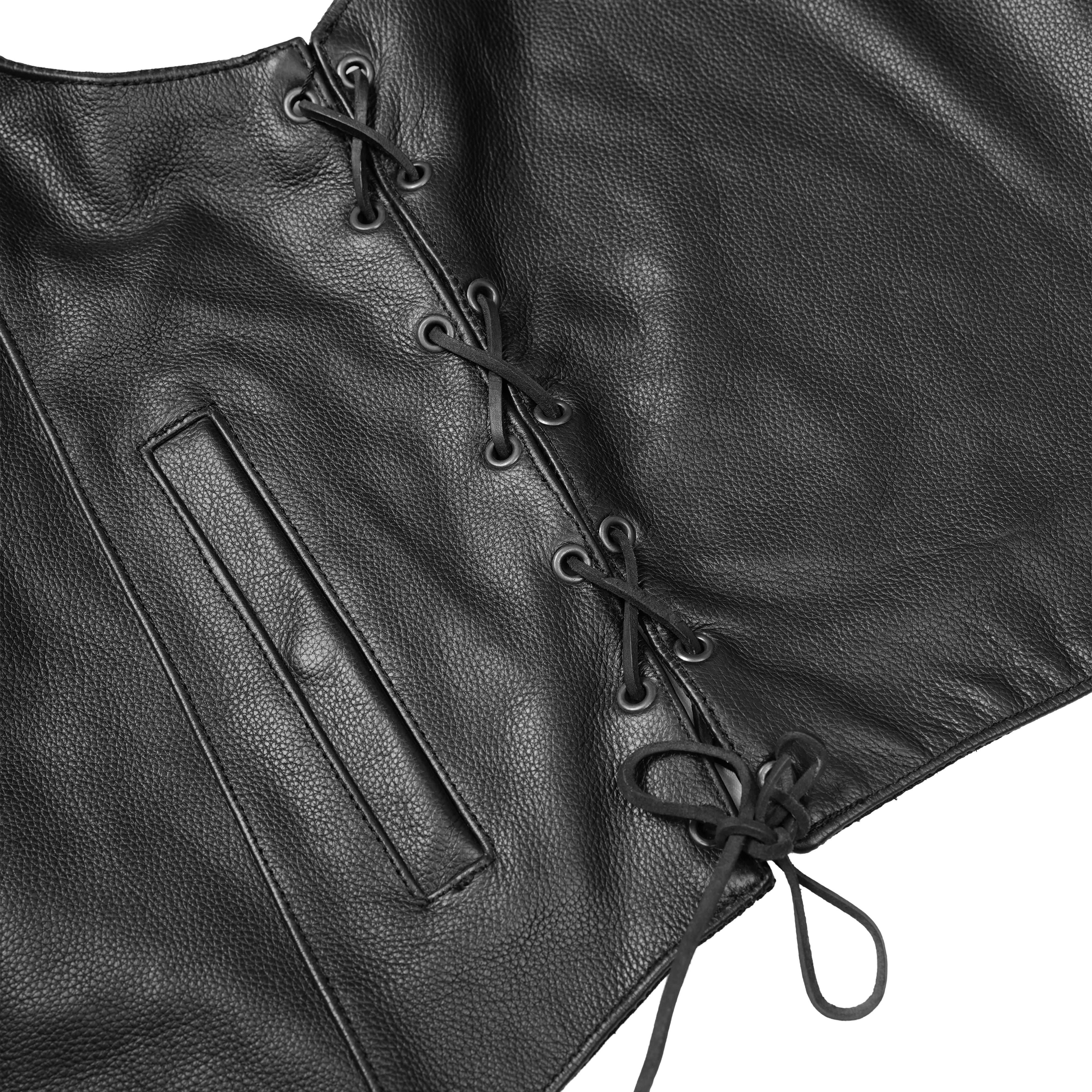 Black Hawk™ Men's   Leather Motorcycle Vest