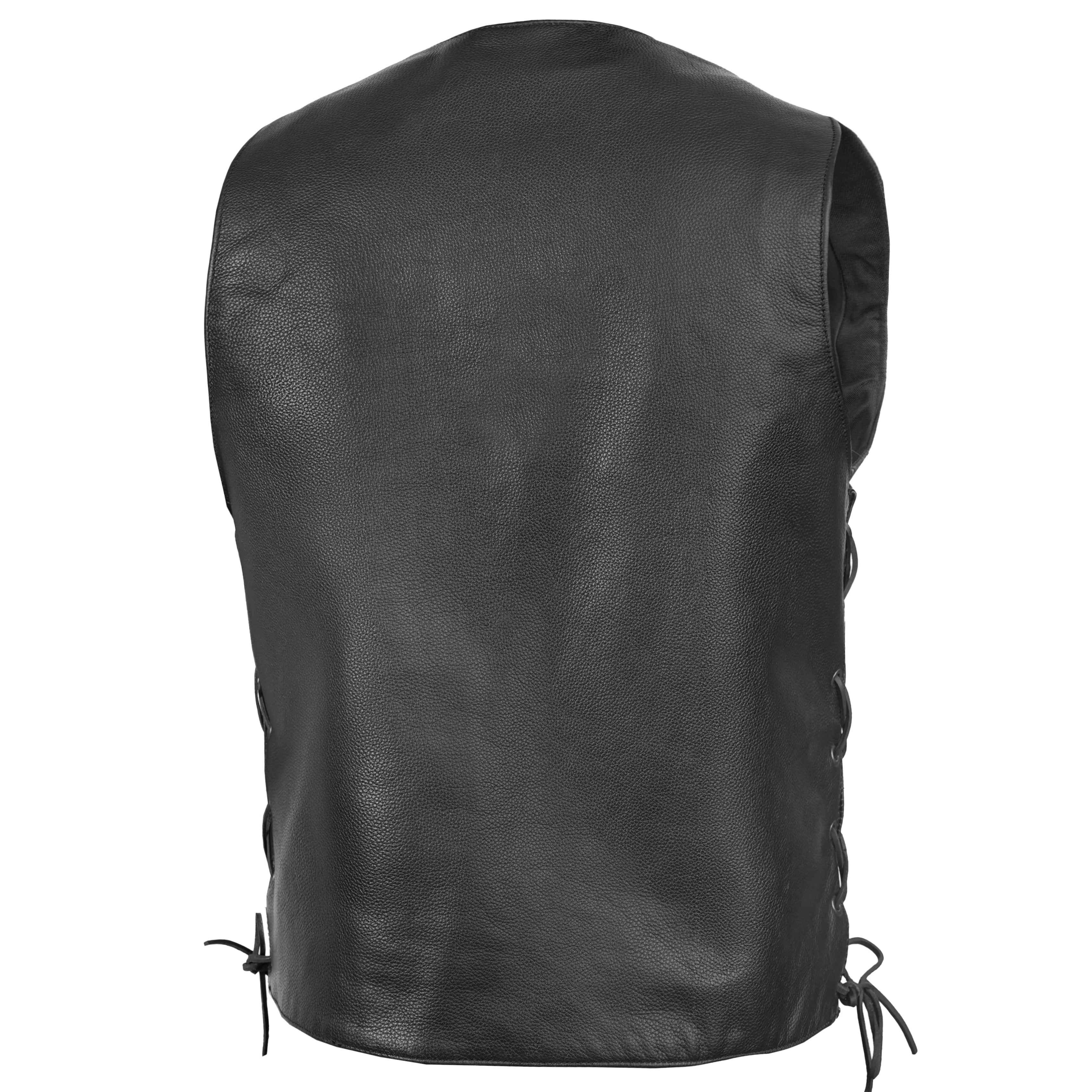 Black Hawk™ Men's   Leather Motorcycle Vest