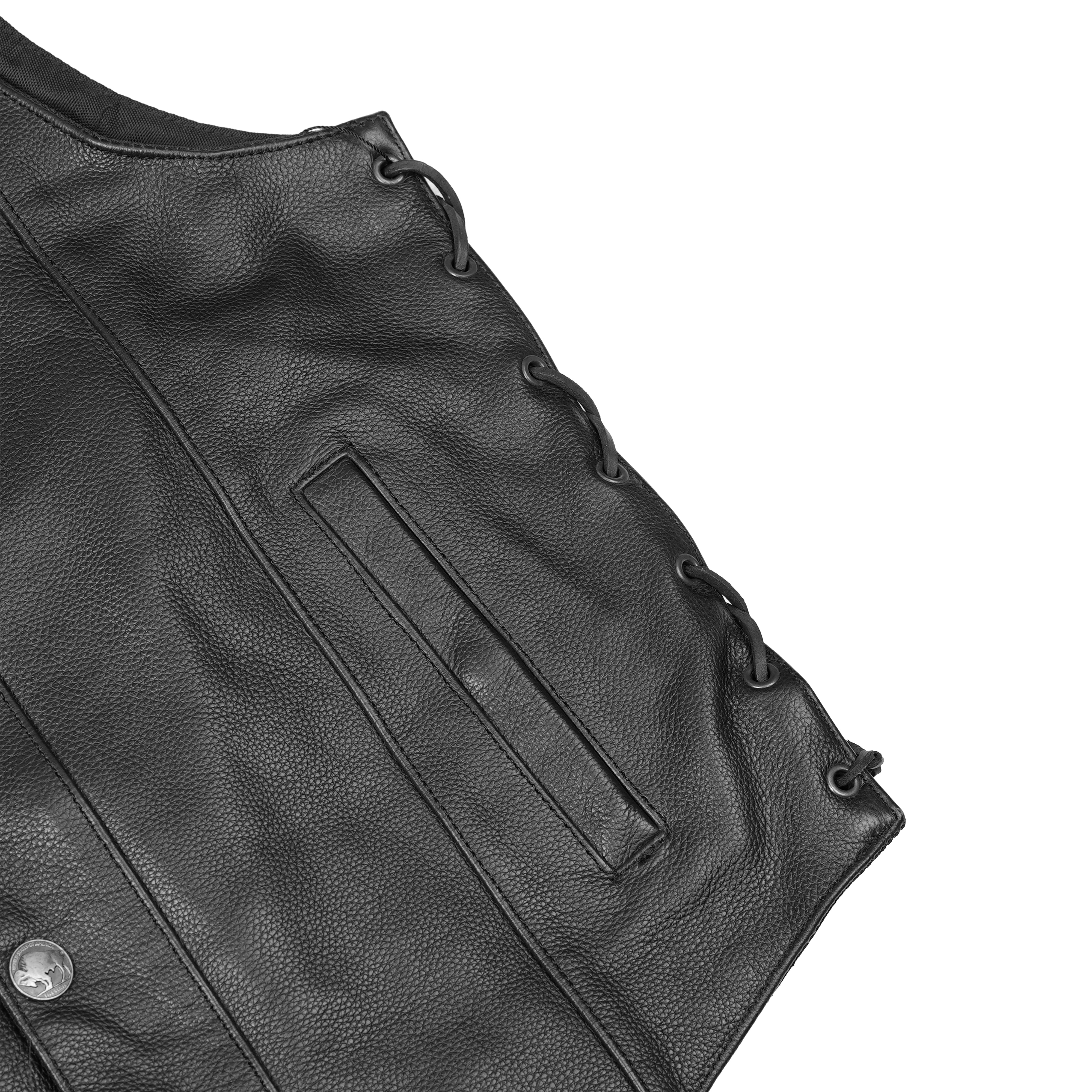 Black Hawk™ Men's   Leather Motorcycle Vest