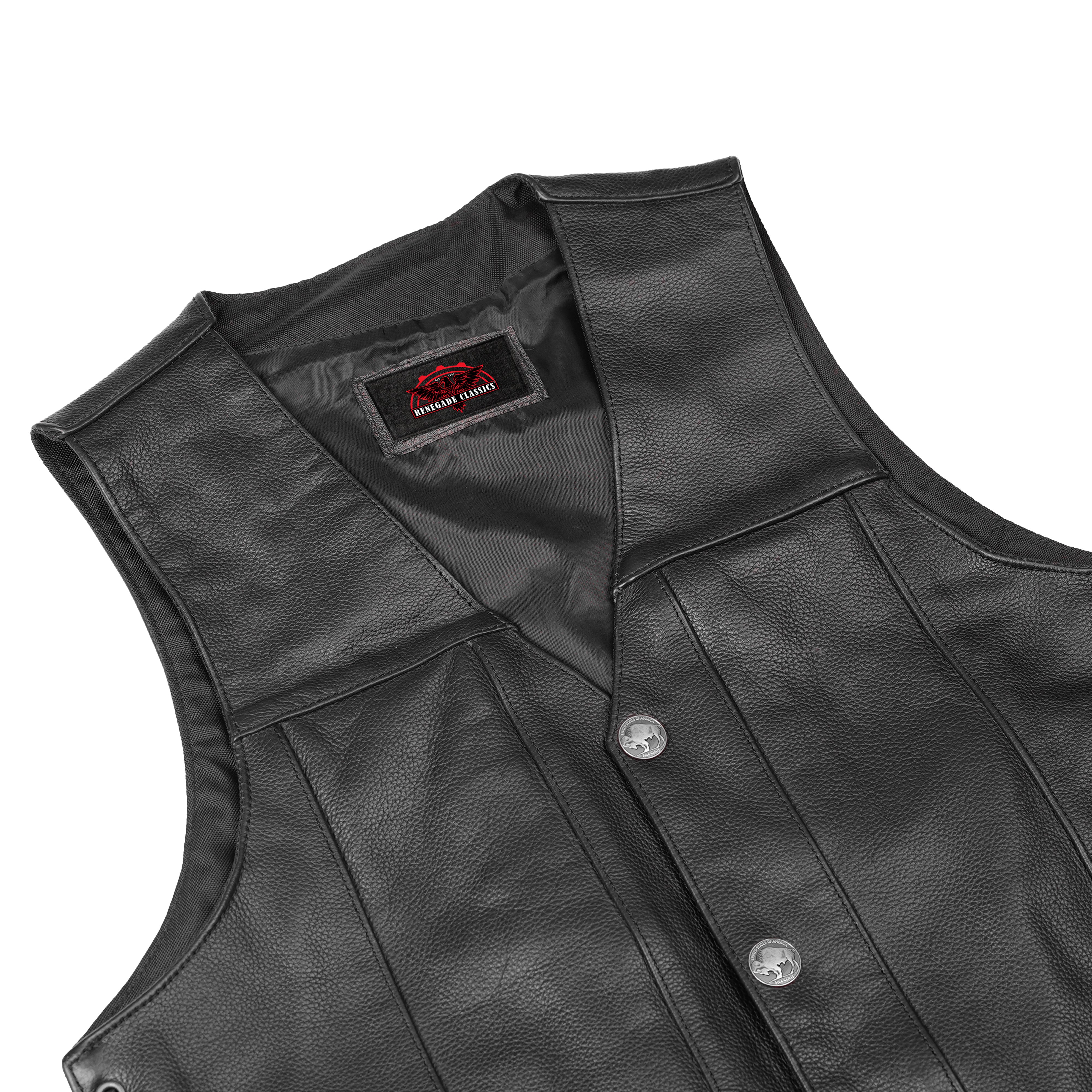 Black Hawk™ Men's   Leather Motorcycle Vest