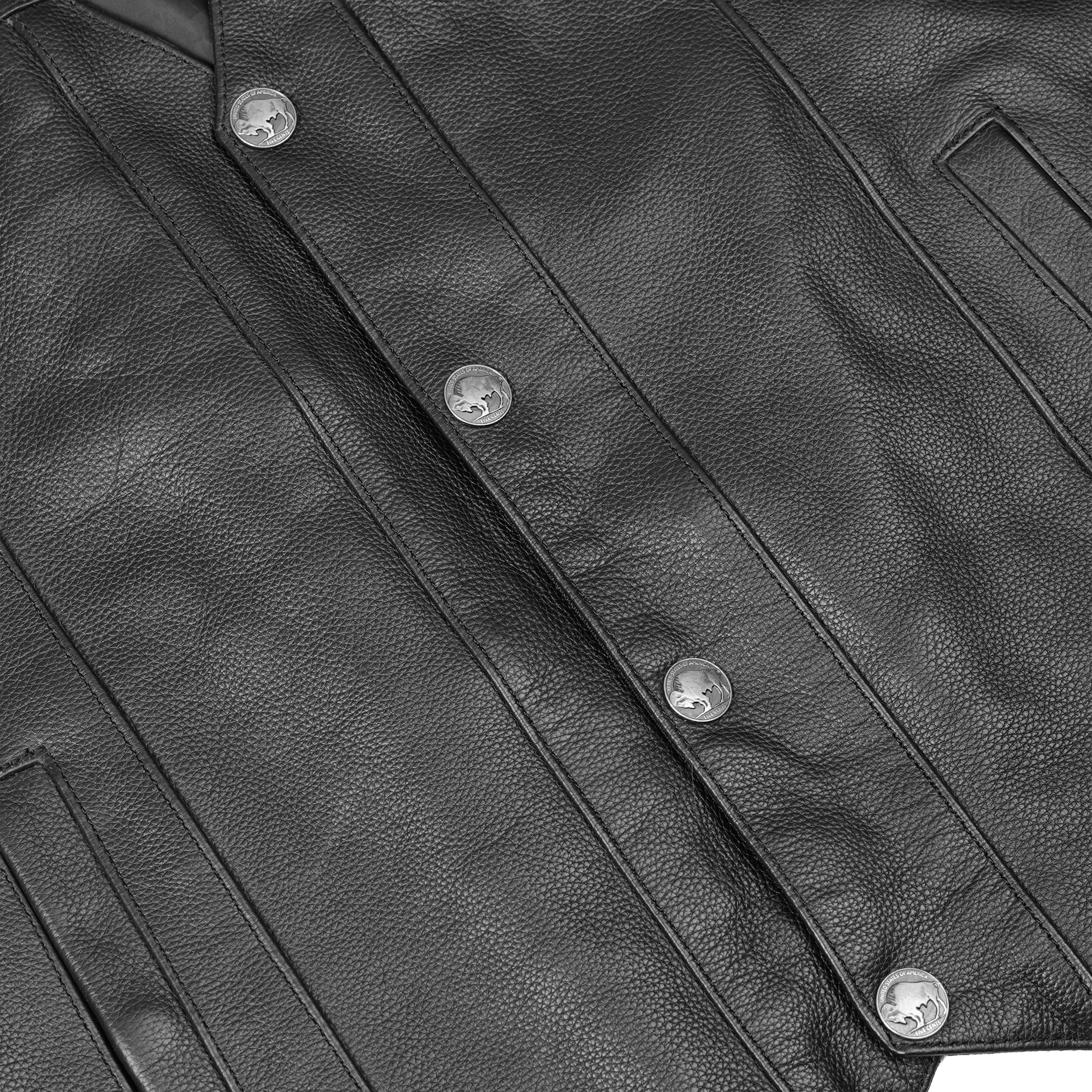 Black Hawk™ Men's   Leather Motorcycle Vest
