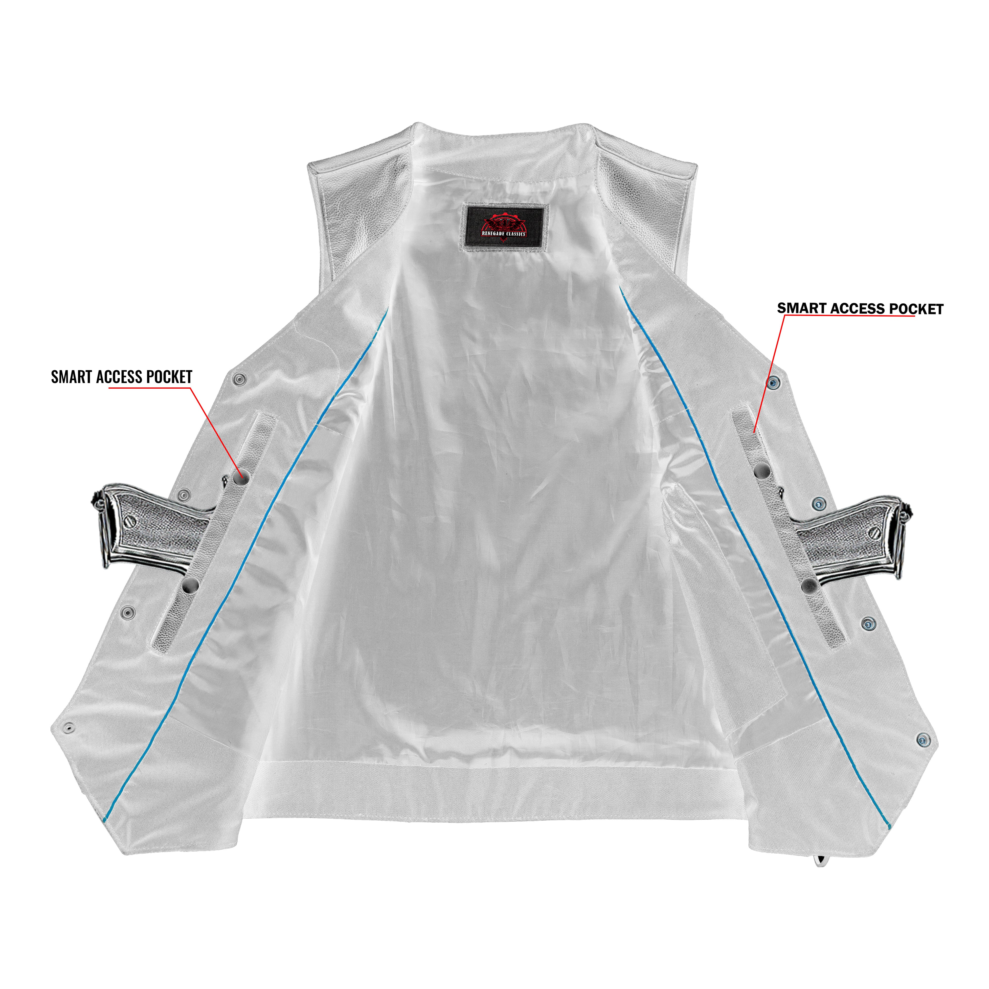 Black Hawk™ Men's   Leather Motorcycle Vest