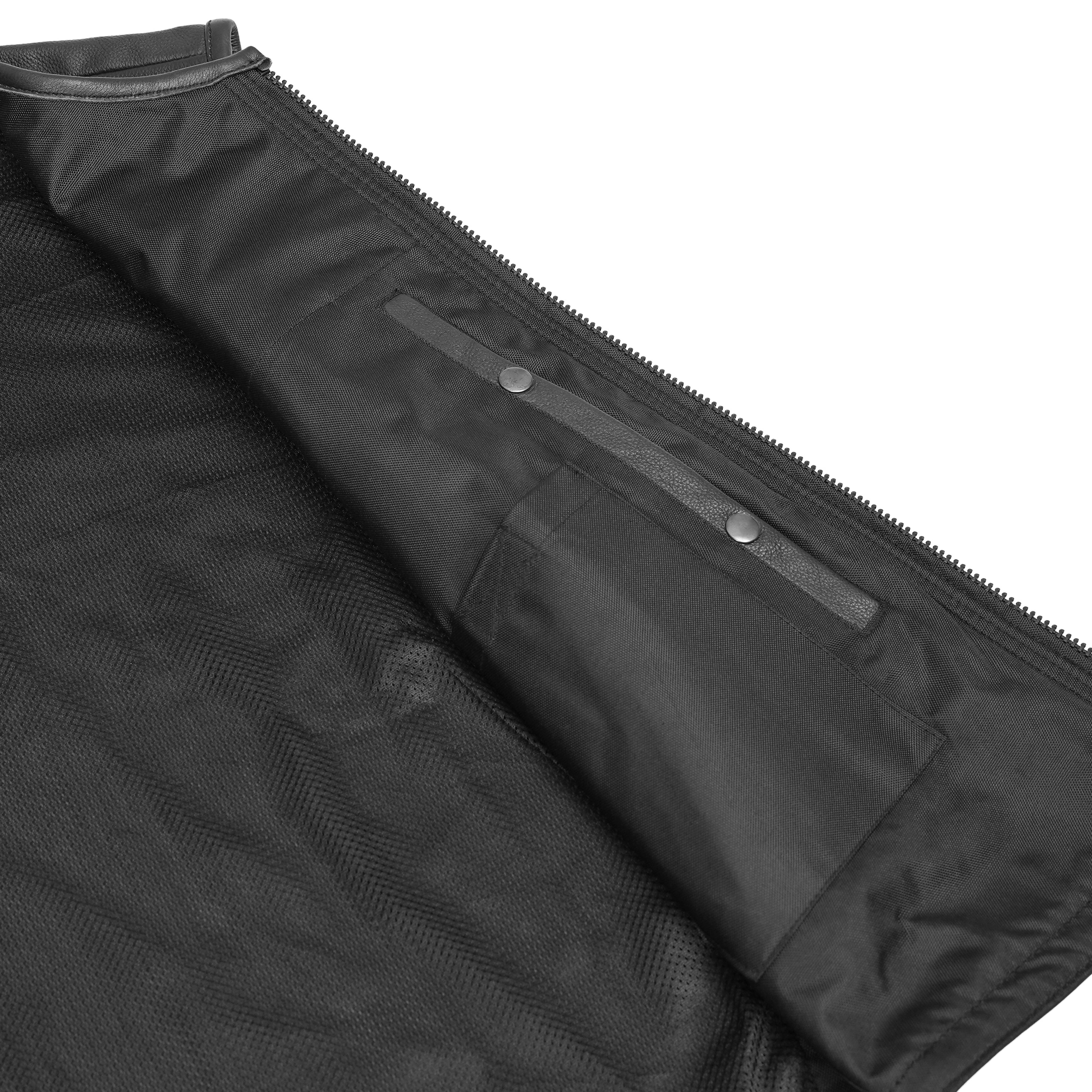 Faster Lane™ Men's  Black Leather Motorcycle Vest