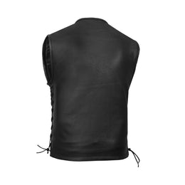 Faster Lane™ Men's  Black Leather Motorcycle Vest