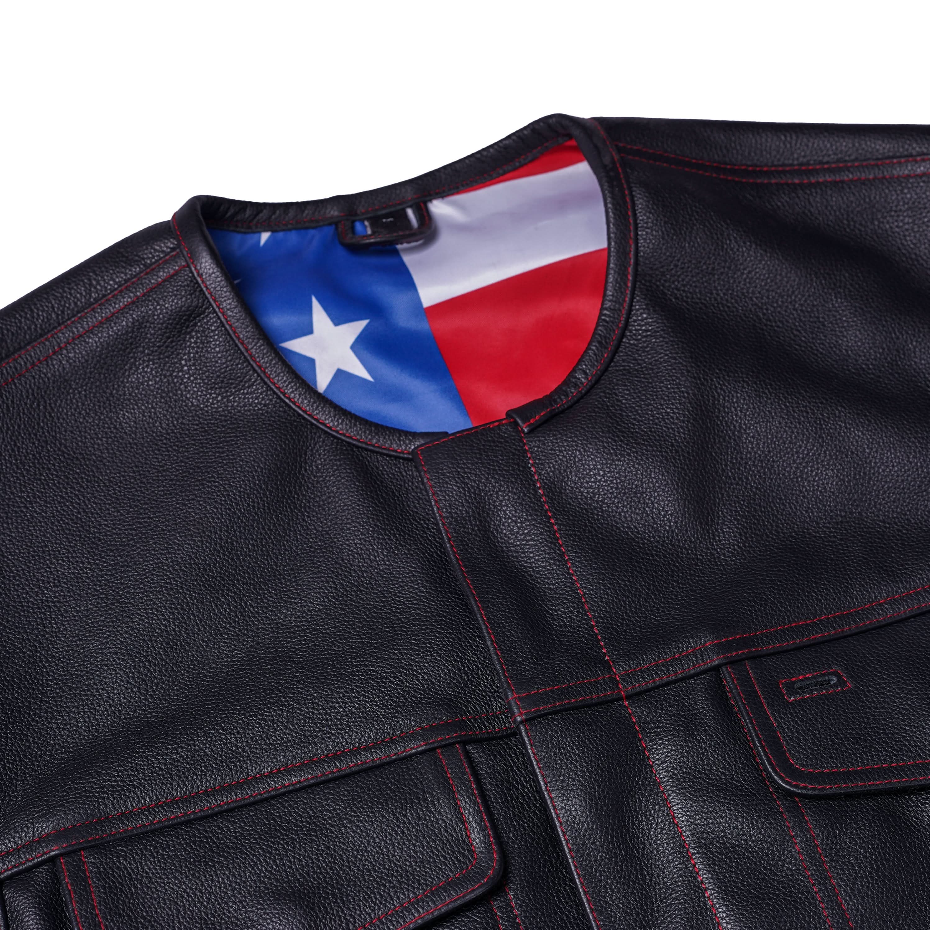 American Core Mens Leather Motorcycle Vest